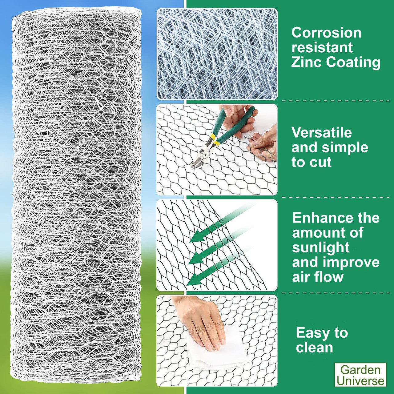 Chicken Wire Galvanised W 90cm x L 50m W03-9