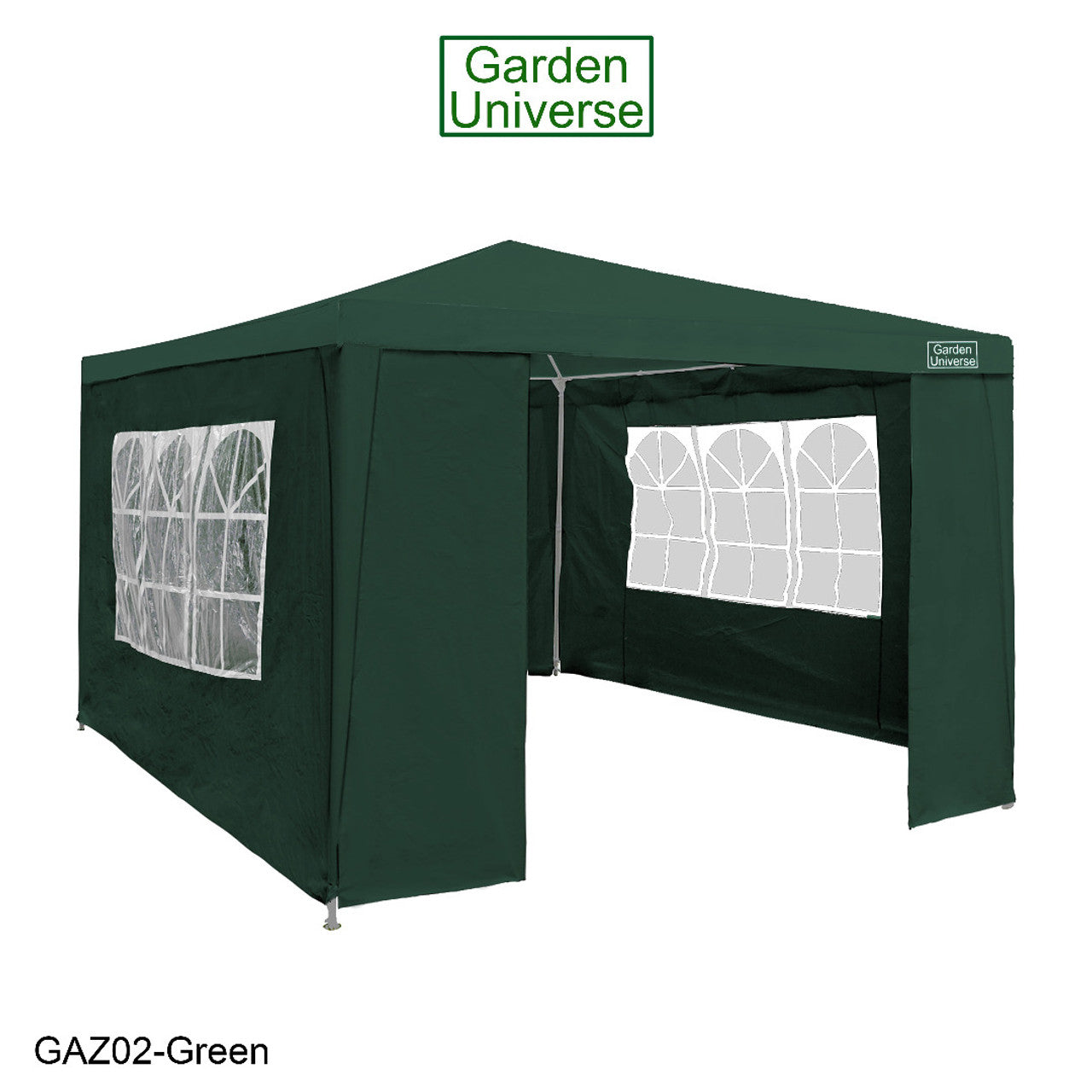 Gazebo 3 x 3m with Four Walls Steel Frame Green GAZ02-Green