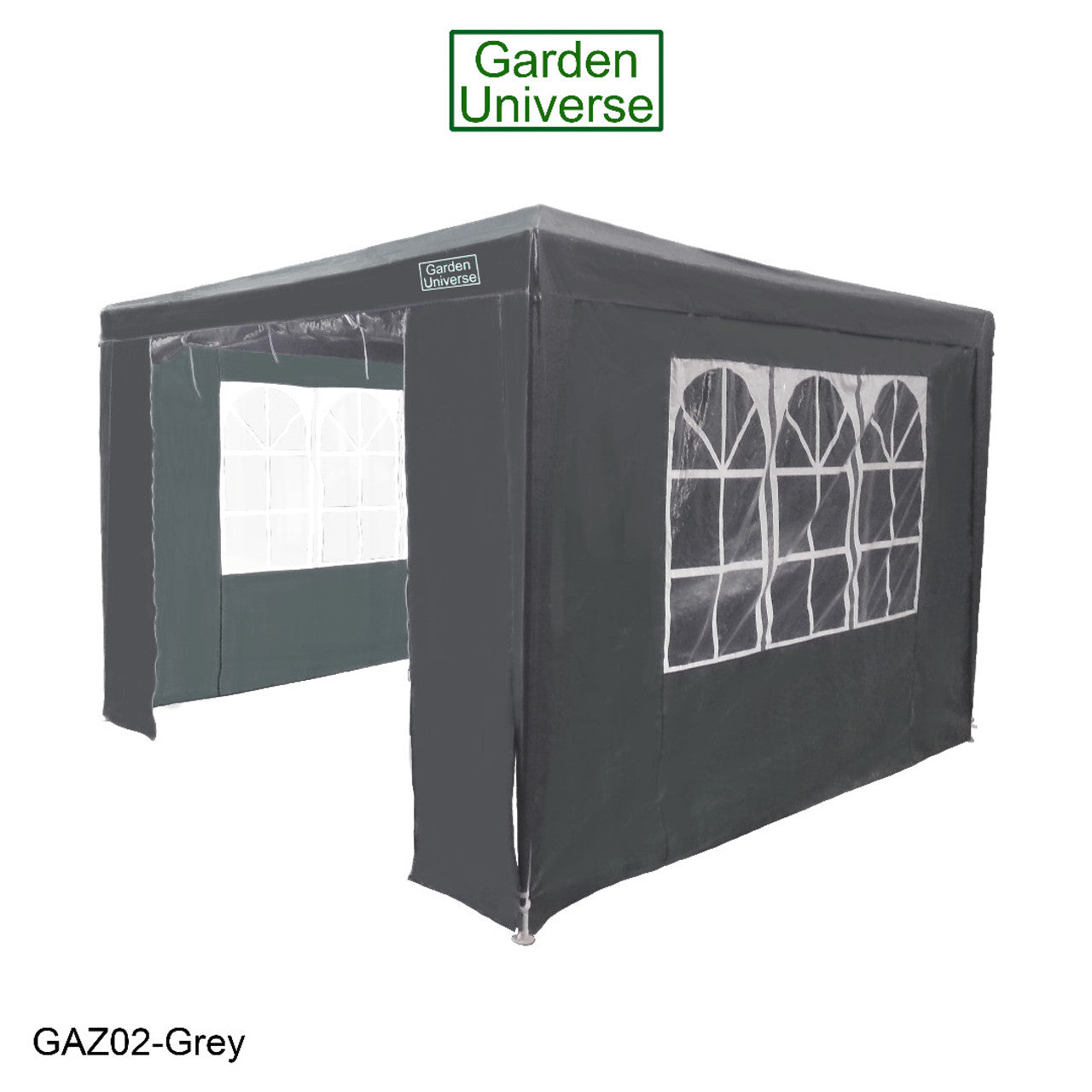 Gazebo 3 x 3m with Four Walls Steel Frame Grey GAZ02-Grey