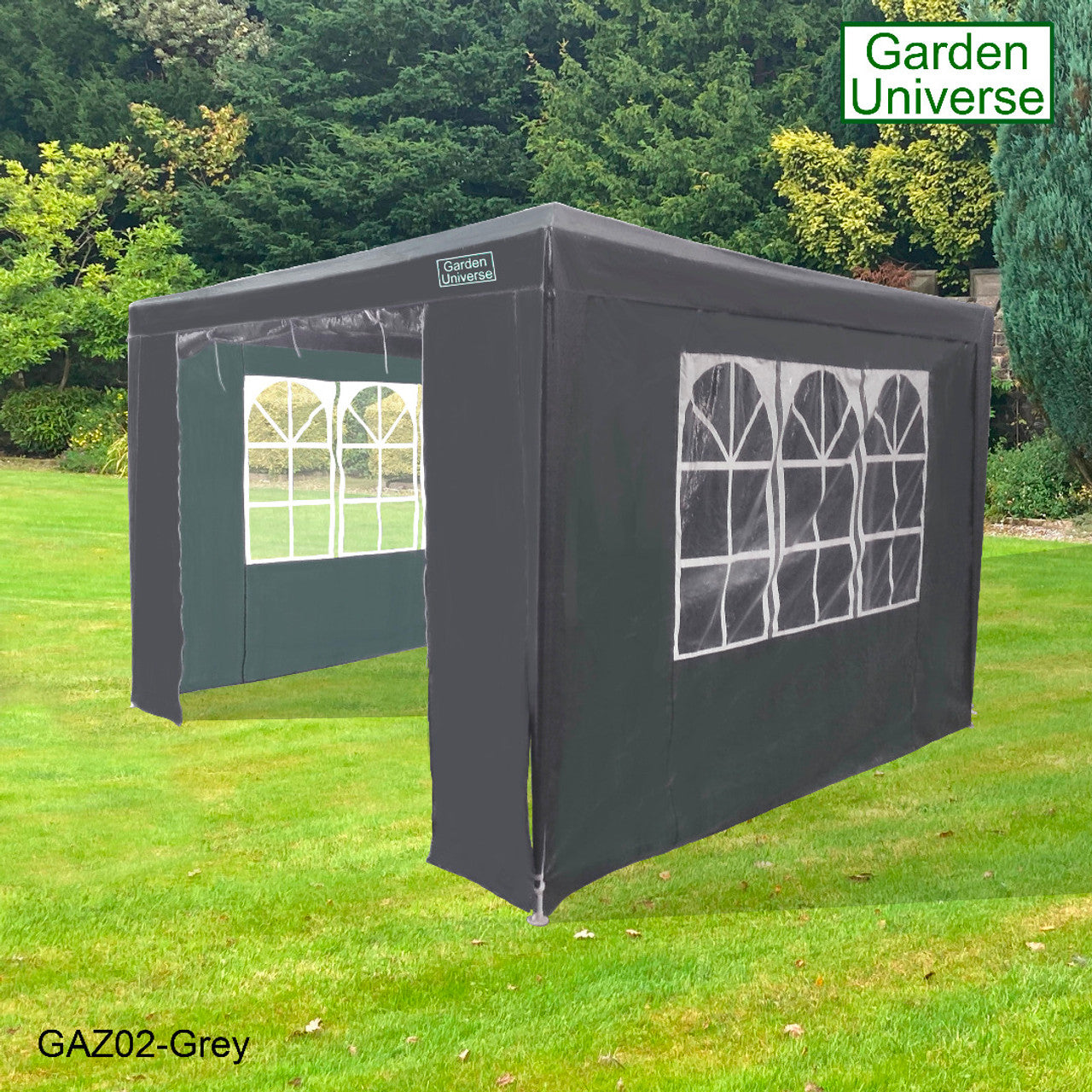 Gazebo 3 x 3m with Four Walls Steel Frame Grey GAZ02-Grey