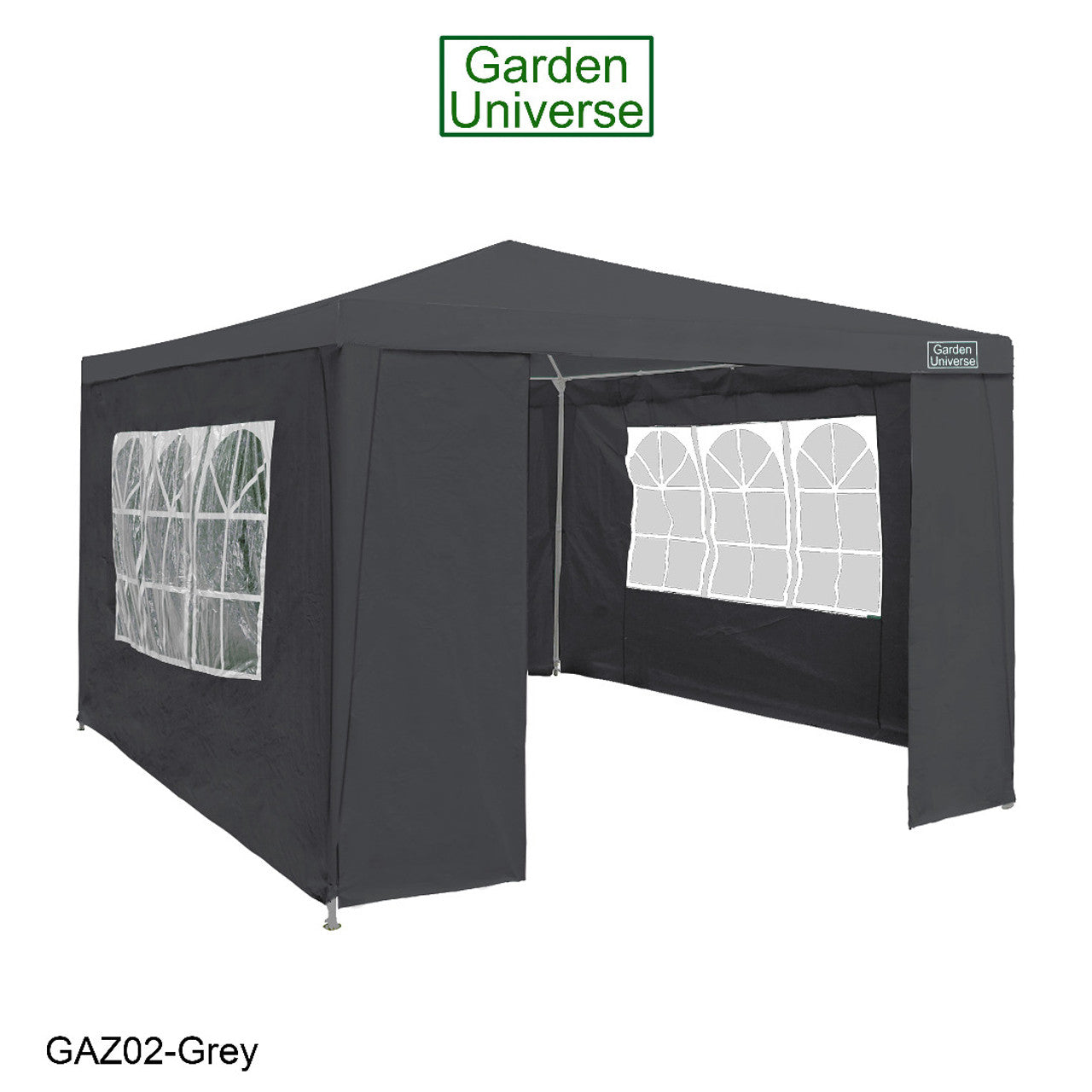Gazebo 3 x 3m with Four Walls Steel Frame Grey GAZ02-Grey