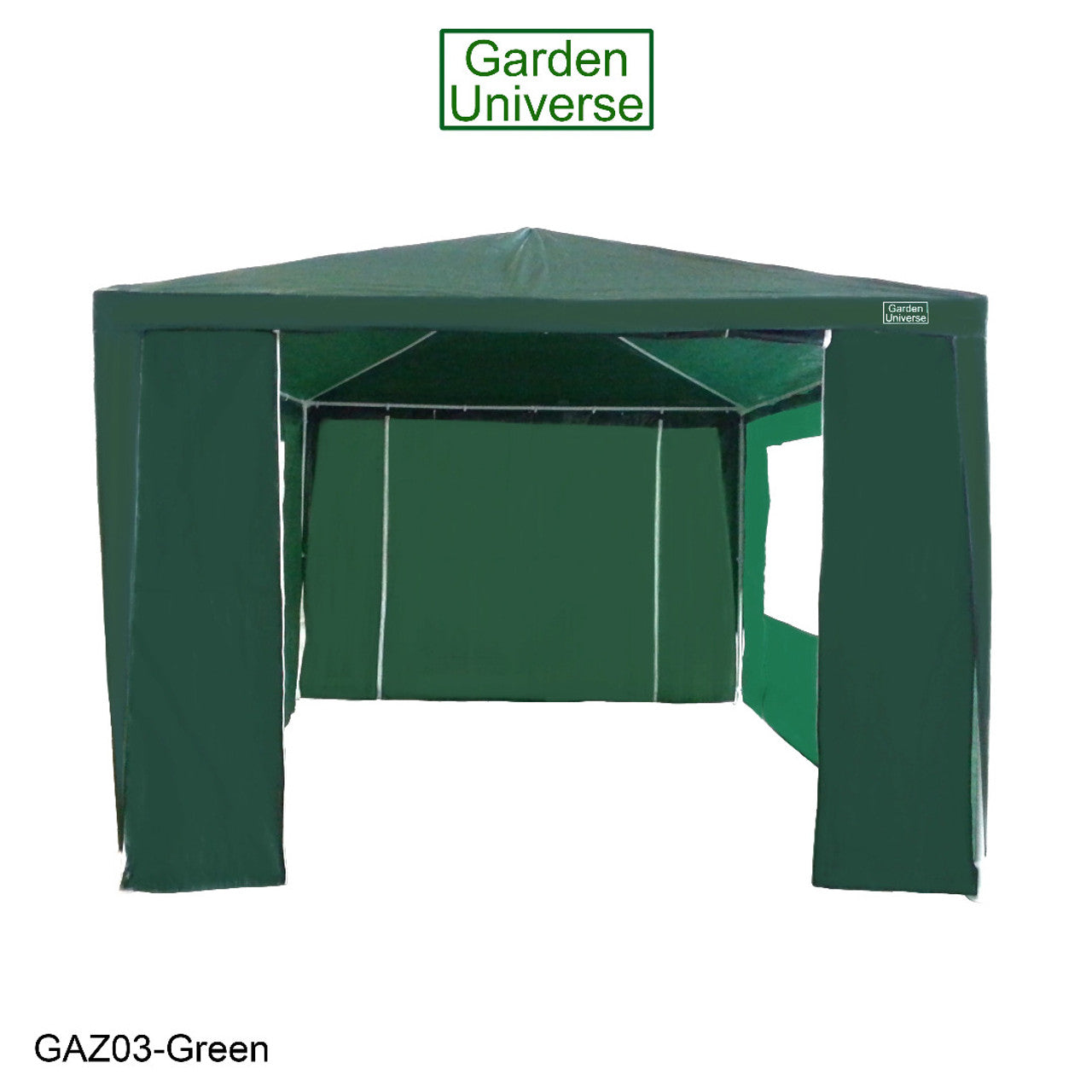 Gazebo 3m x 4m with Four Side Walls Steel Frame in Green - GAZ03-Green