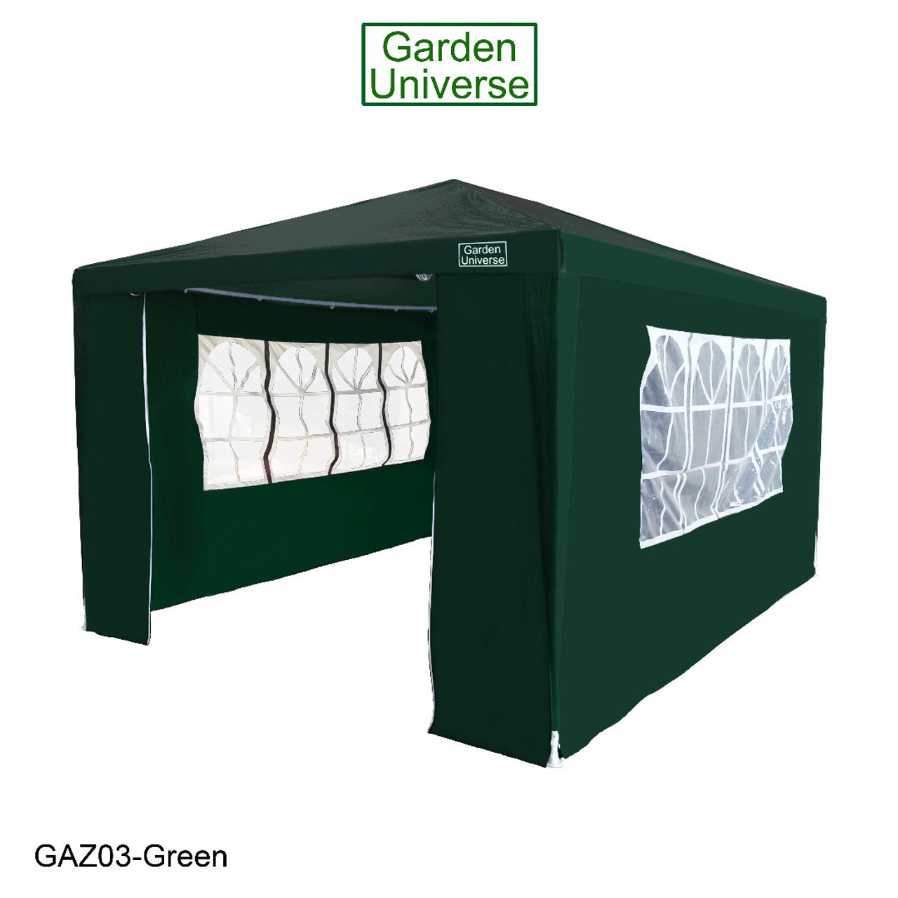 Gazebo 3m x 4m with Four Side Walls Steel Frame in Green - GAZ03-Green