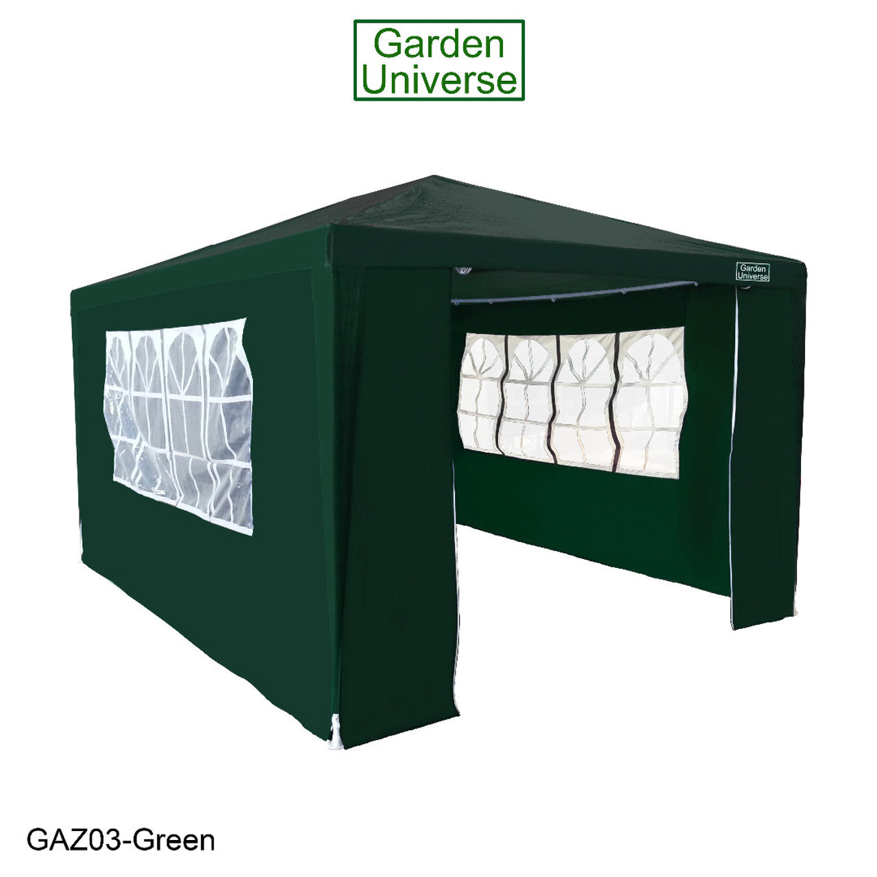 Gazebo 3m x 4m with Four Side Walls Steel Frame in Green - GAZ03-Green