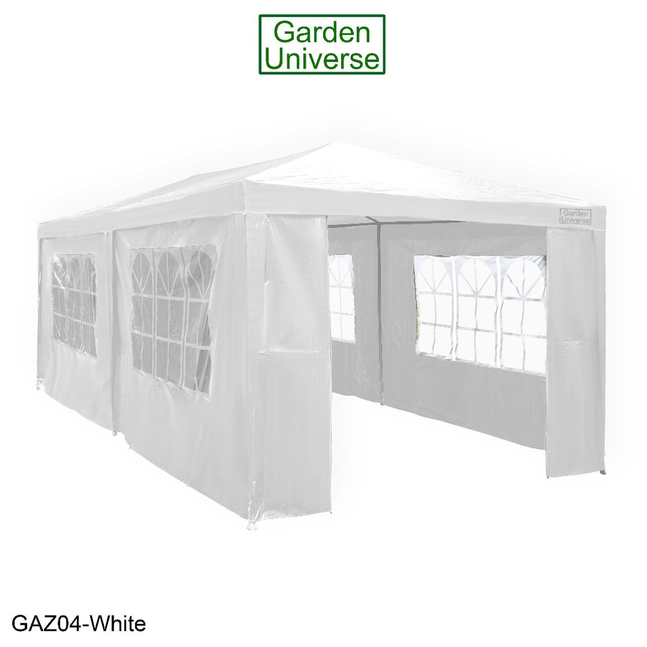 Gazebo 3m x 6m Party Tent with Four Walls Steel Frame XL Marquee - GAZ04-White
