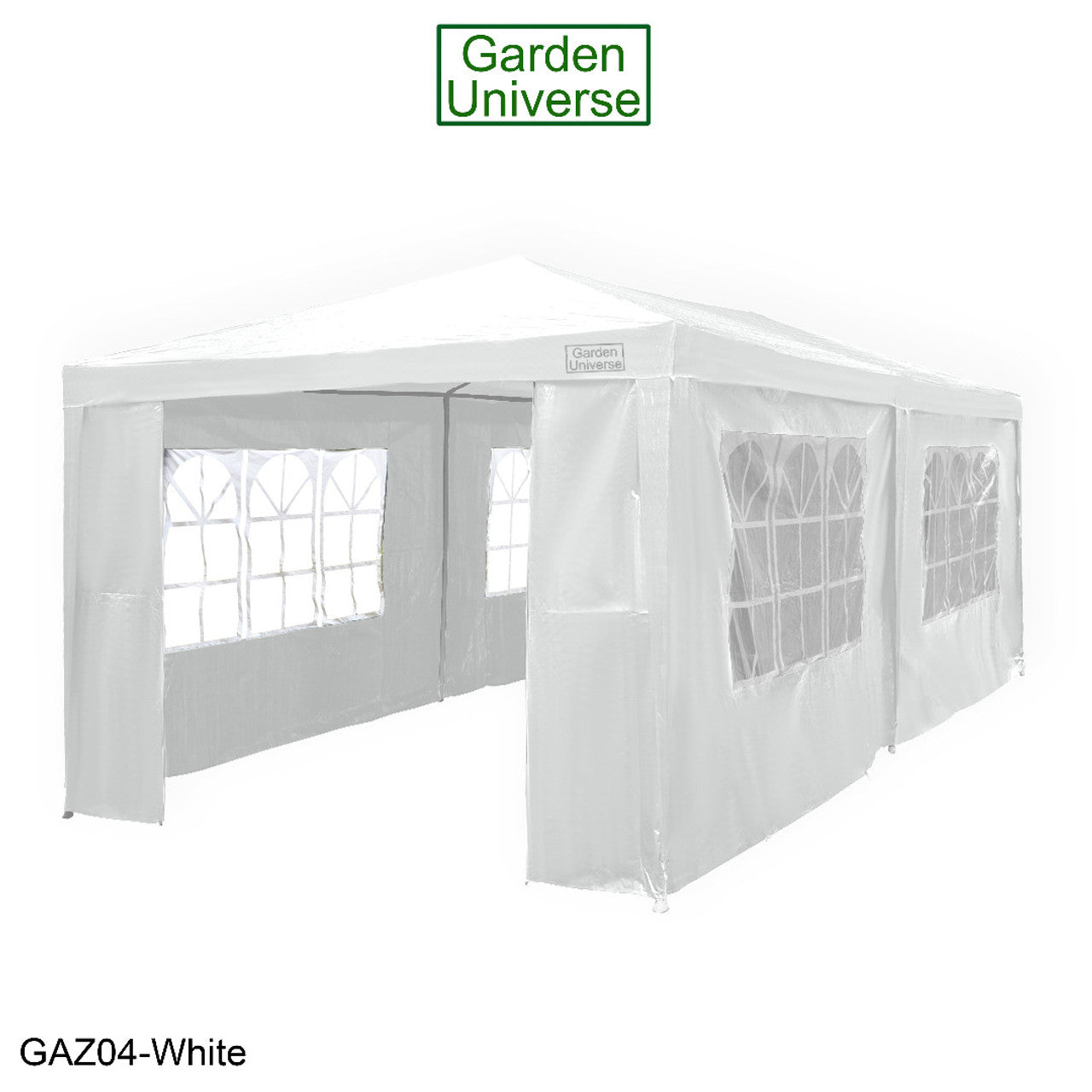 Gazebo 3m x 6m Party Tent with Four Walls Steel Frame XL Marquee - GAZ04-White