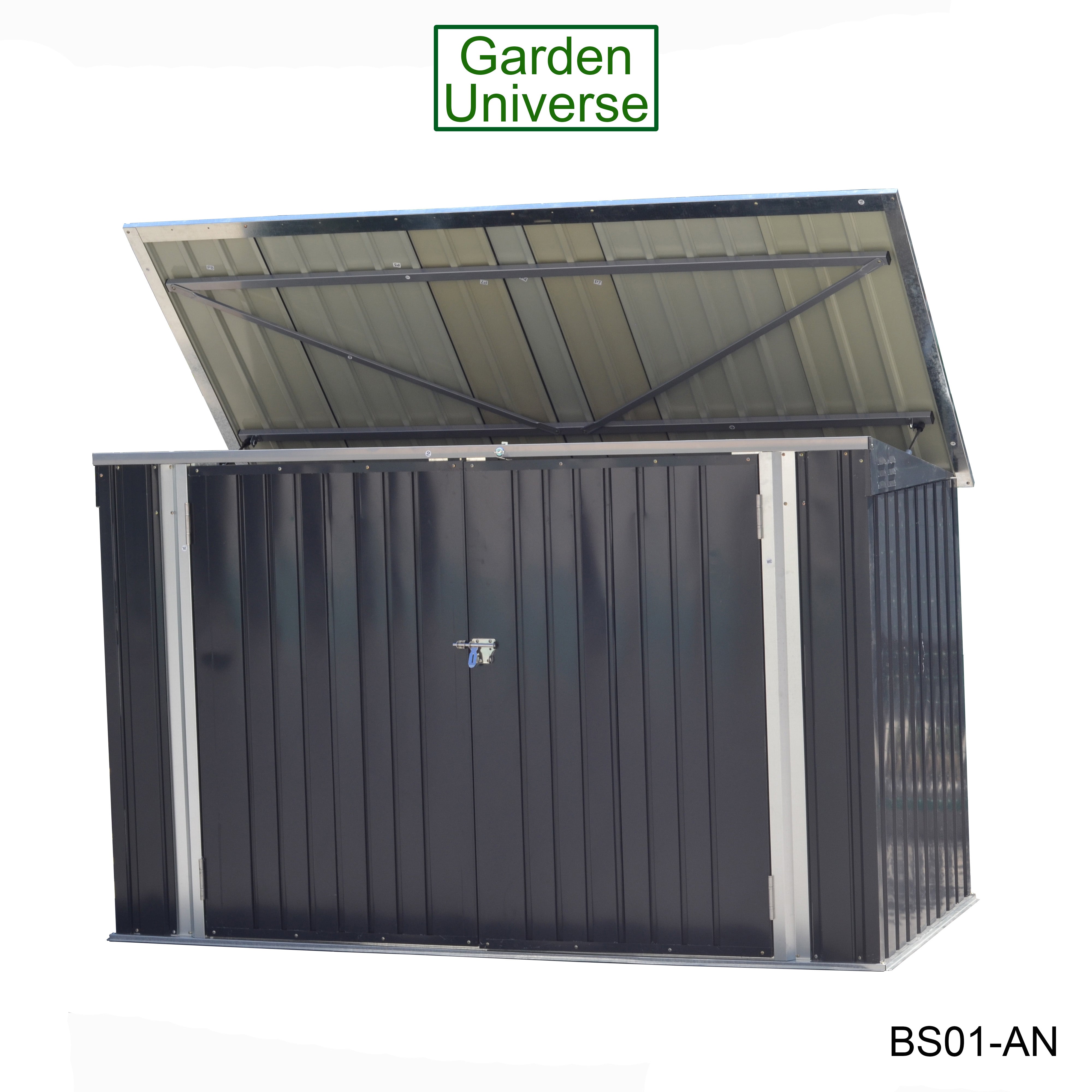 Bicycle Store 3 Wheelie Bin Storage Bike Shed by Garden Universe Grey Secure