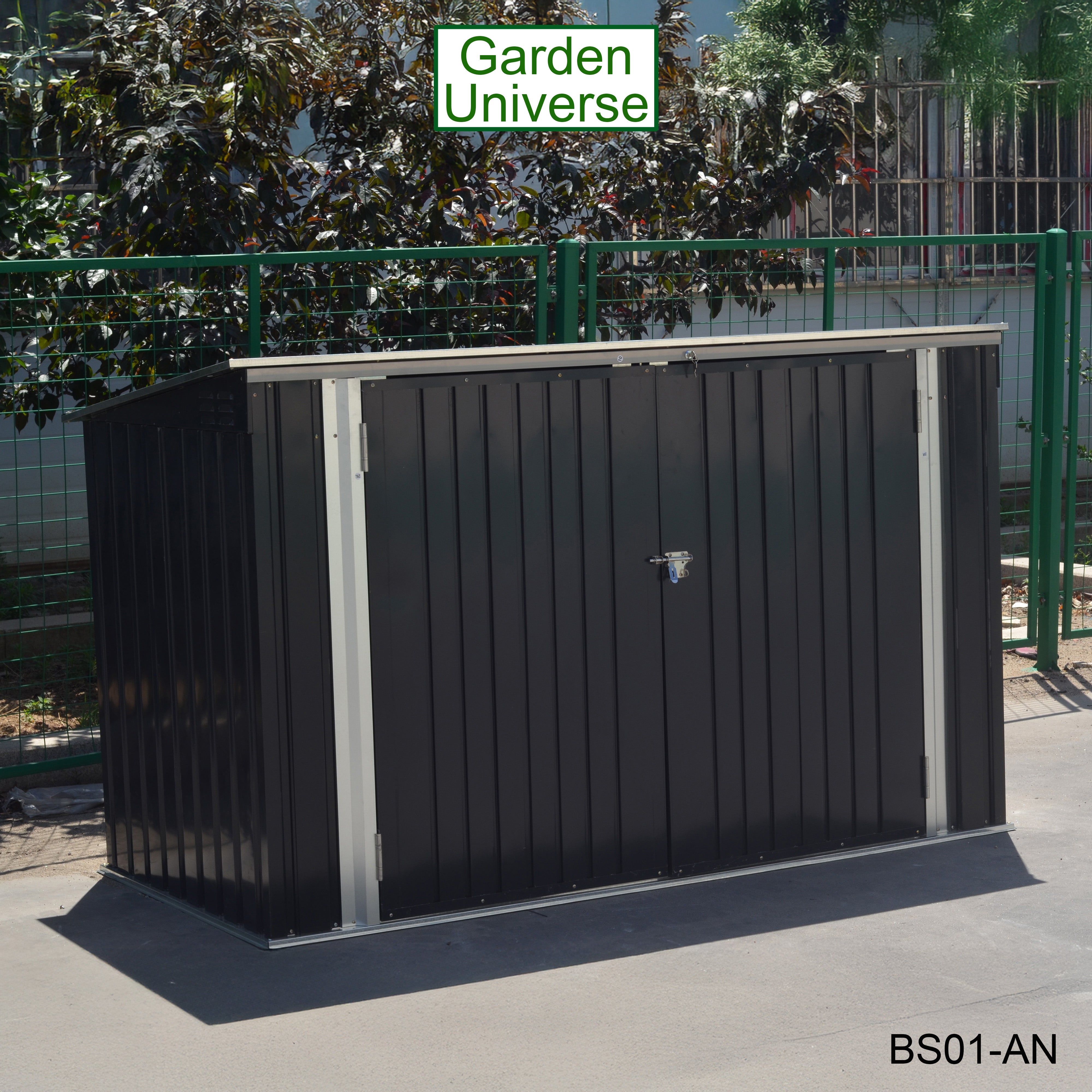 Bicycle Store 3 Wheelie Bin Storage Bike Shed by Garden Universe Grey Secure