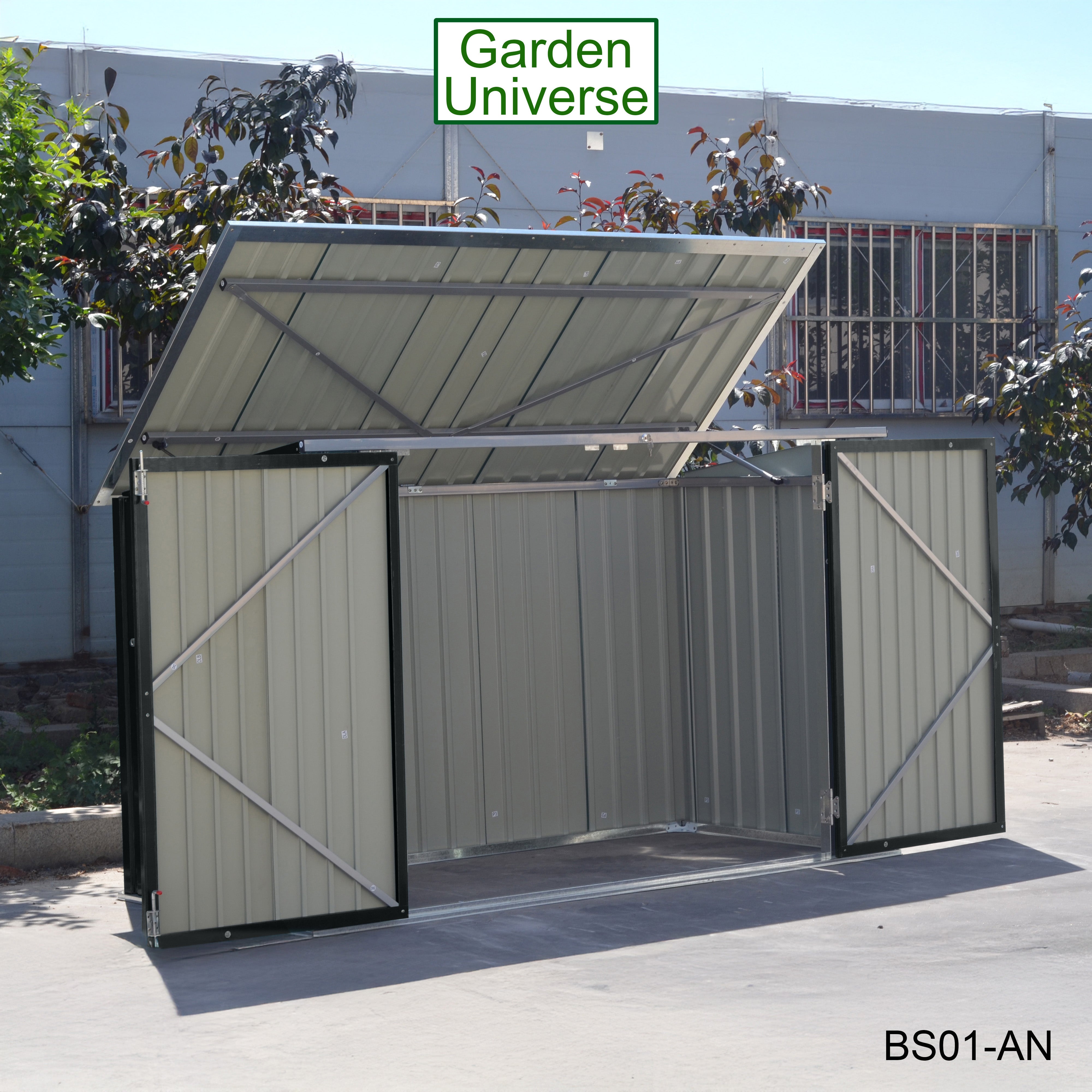 Bicycle Store 3 Wheelie Bin Storage Bike Shed by Garden Universe Grey Secure