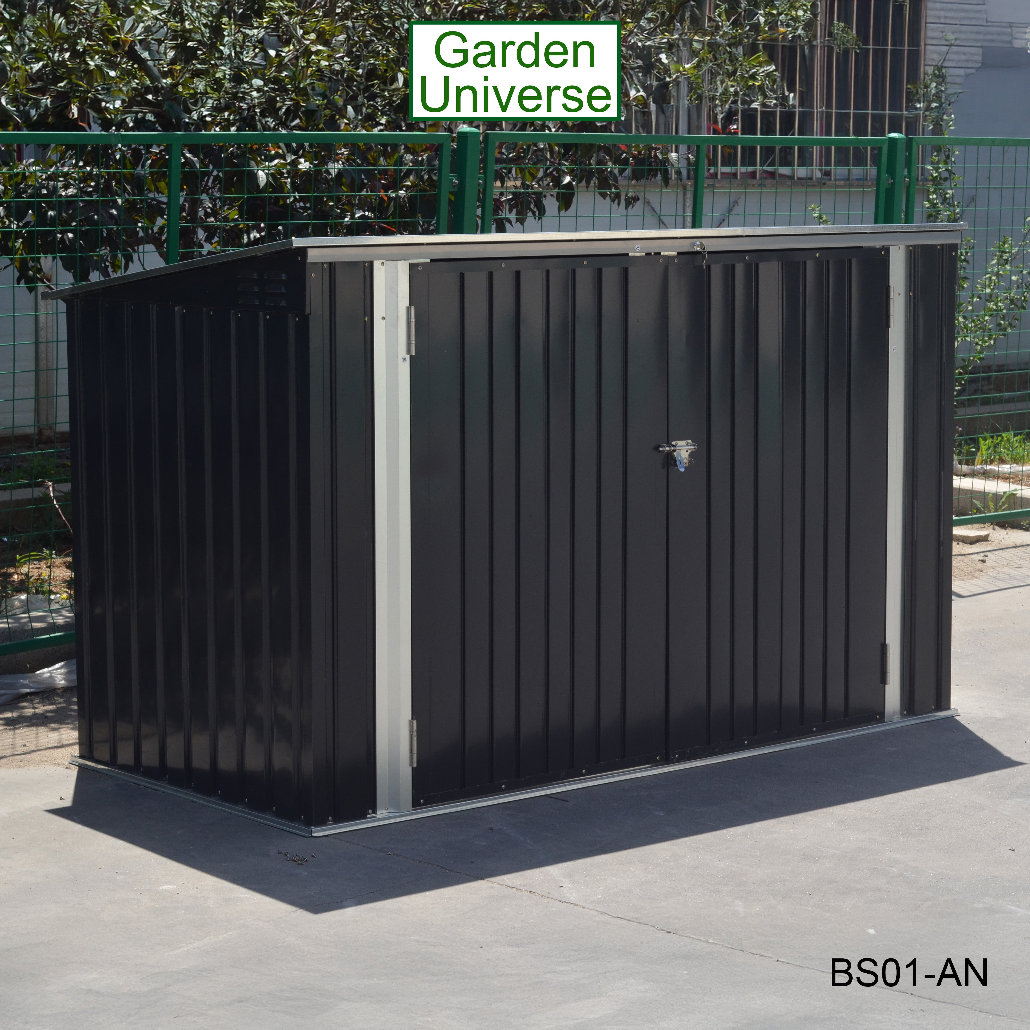 Bicycle Store 3 Wheelie Bin Storage Bike Shed by Garden Universe Grey Secure