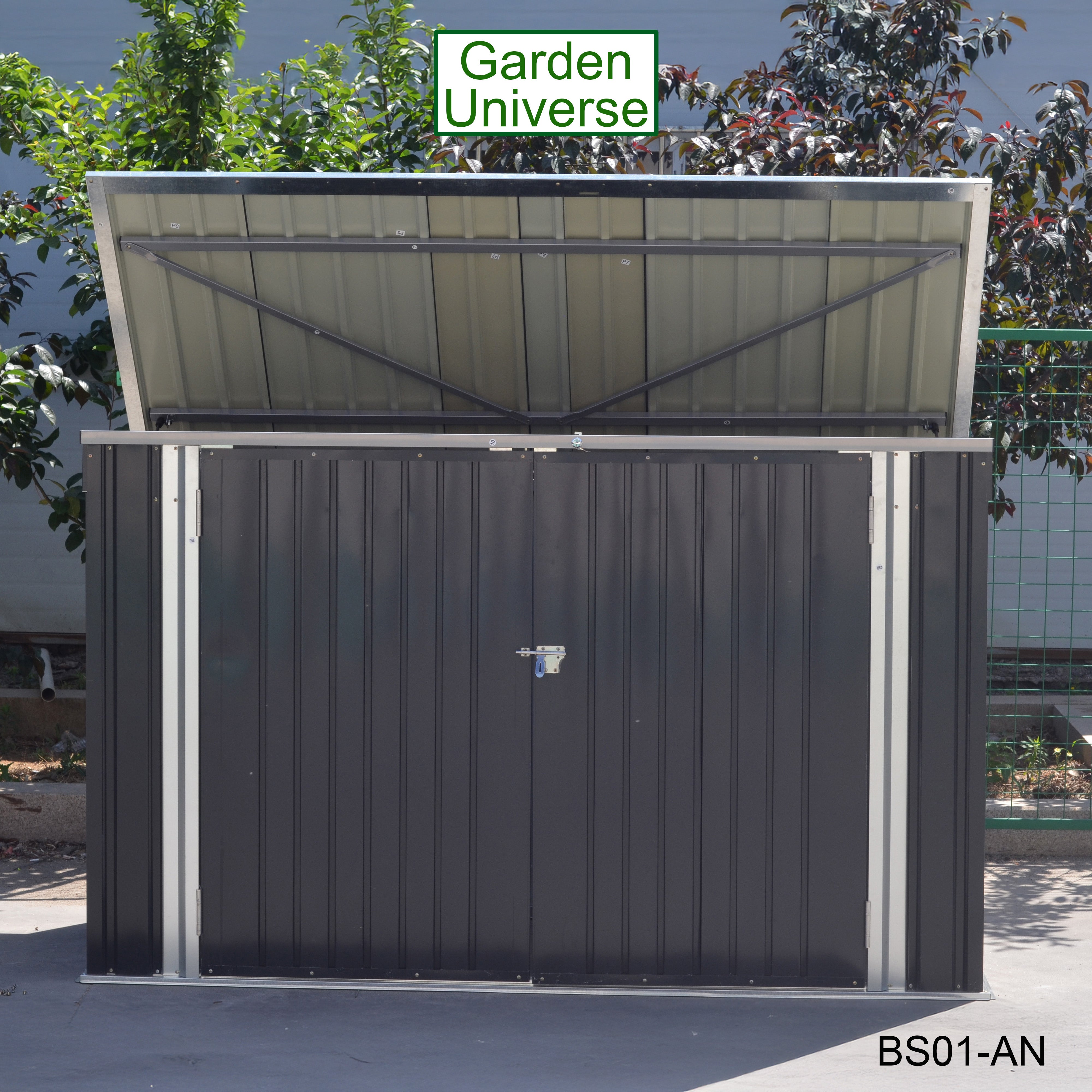 Bicycle Store 3 Wheelie Bin Storage Bike Shed by Garden Universe Grey Secure