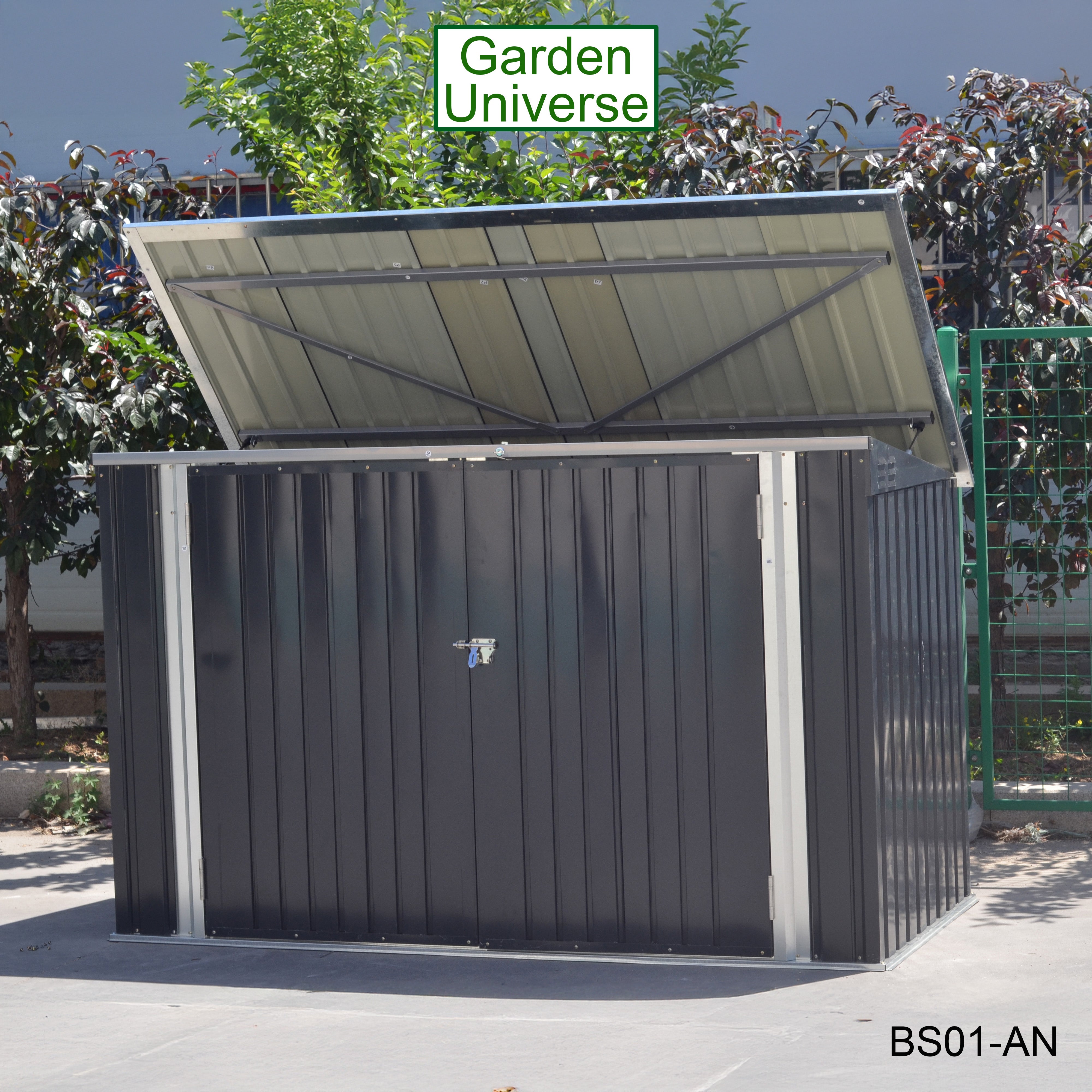 Bicycle Store 3 Wheelie Bin Storage Bike Shed by Garden Universe Grey Secure
