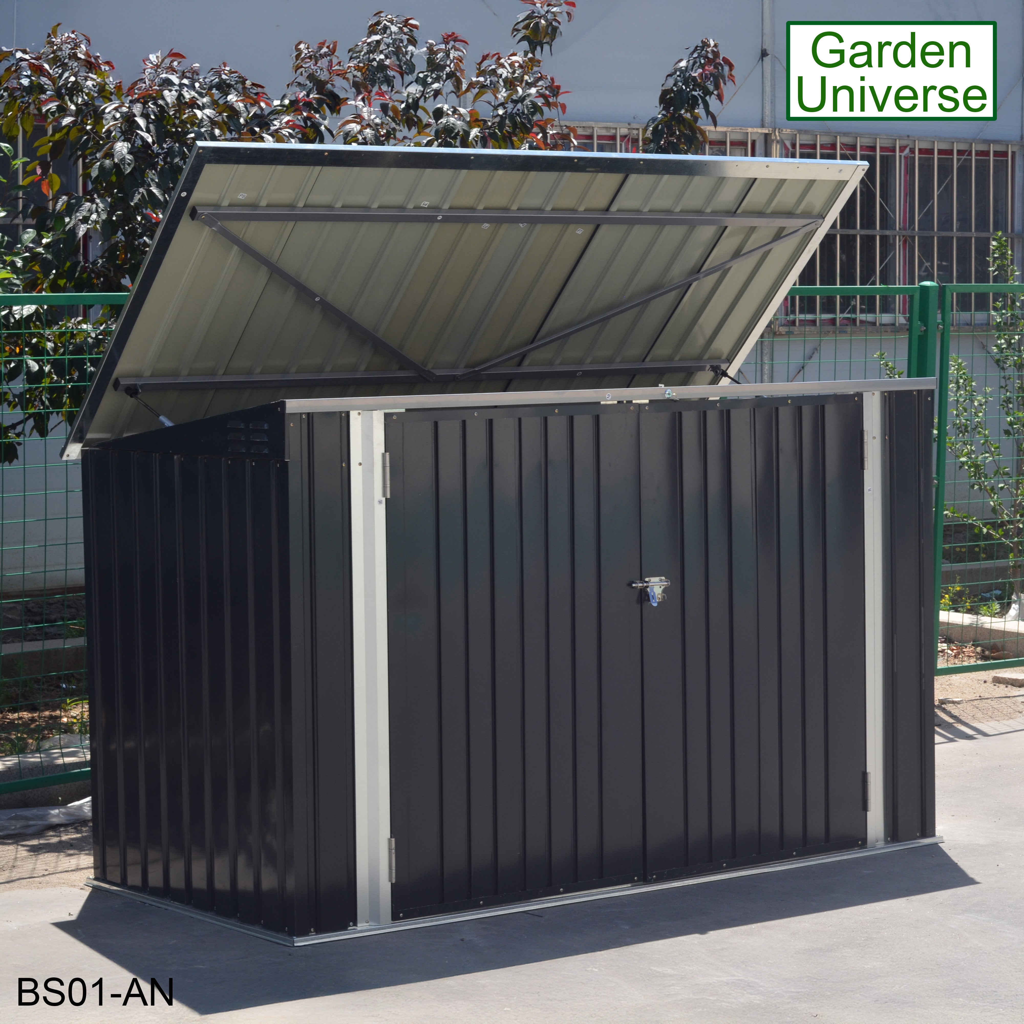 Bicycle Store 3 Wheelie Bin Storage Bike Shed by Garden Universe Grey Secure