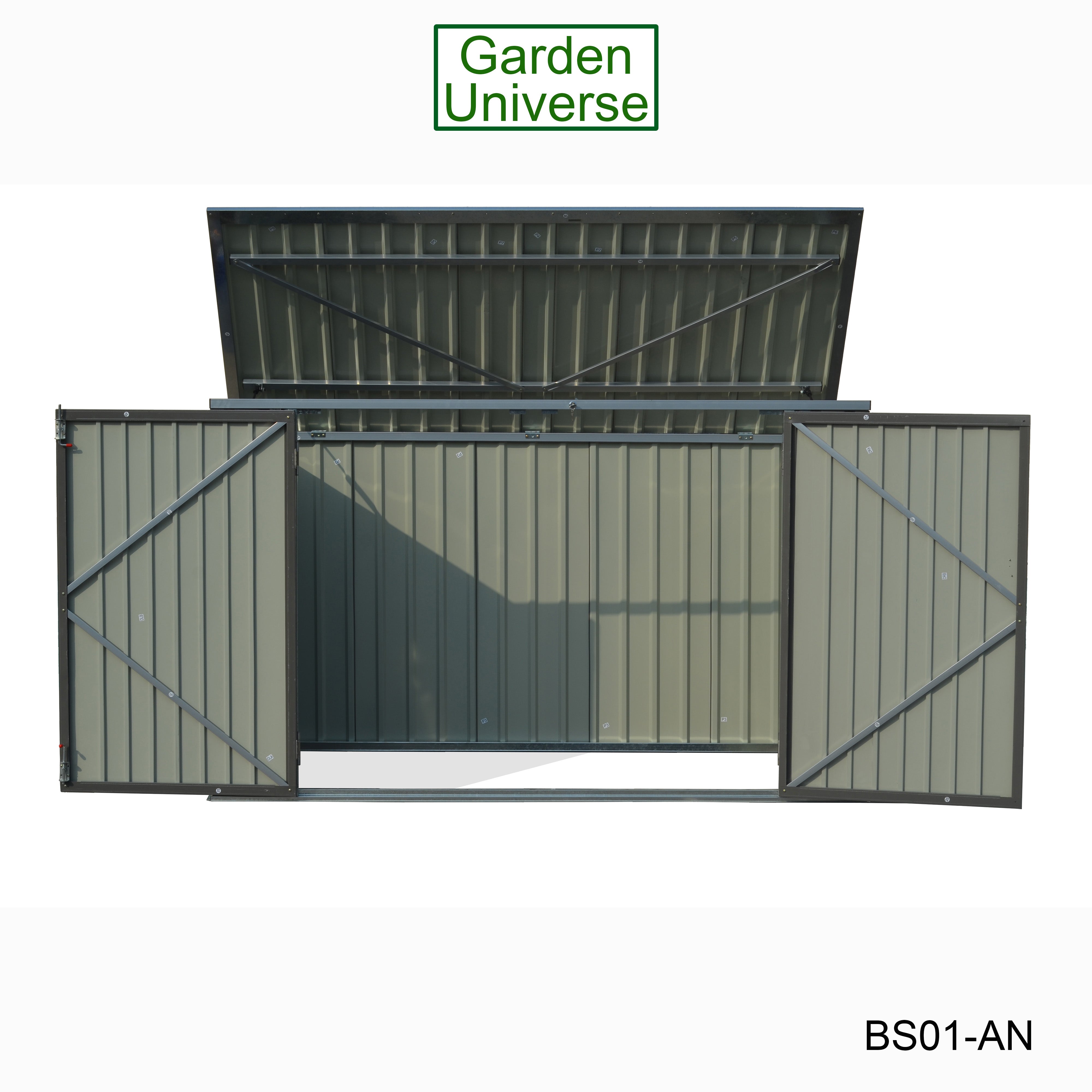 Bicycle Store 3 Wheelie Bin Storage Bike Shed by Garden Universe Grey Secure