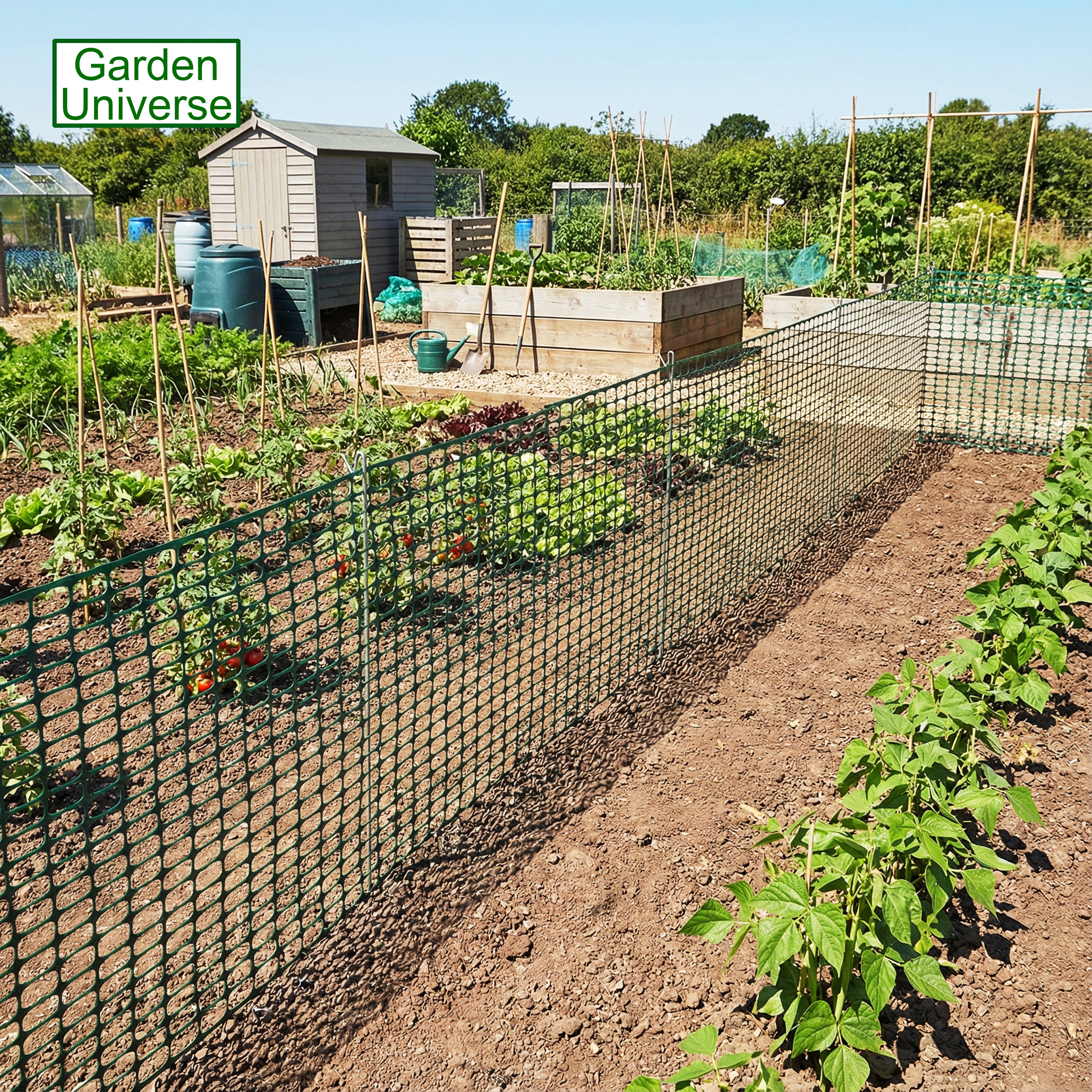 Garden Universe Barrier Fencing Green 1 x Roll H 1m x L 25m Temporary Garden Fence Netting WBF02