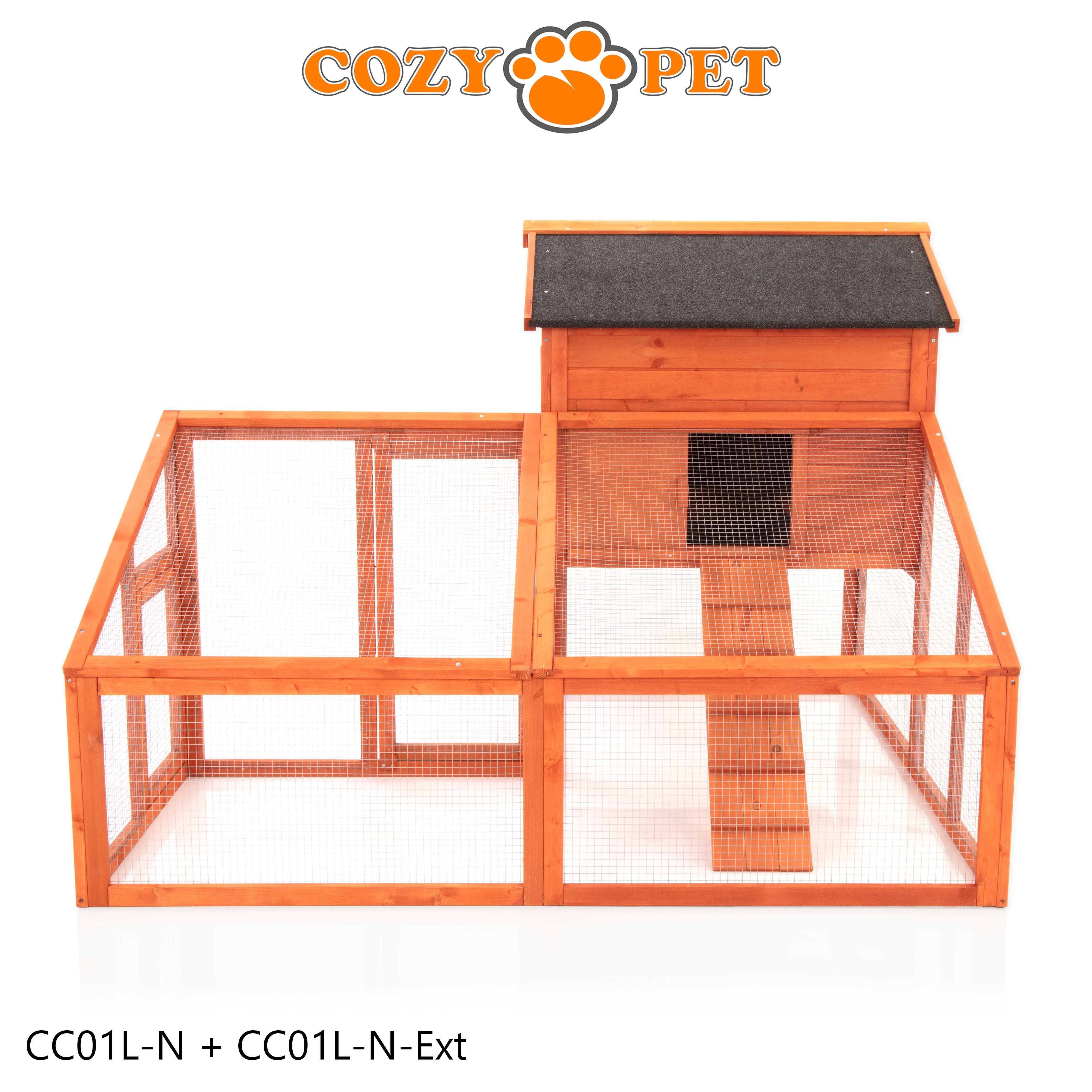 Chicken Coop, Hen House, New XL Size With Run Extension, Rabbit Hutch, Model CC01L-N + Ext