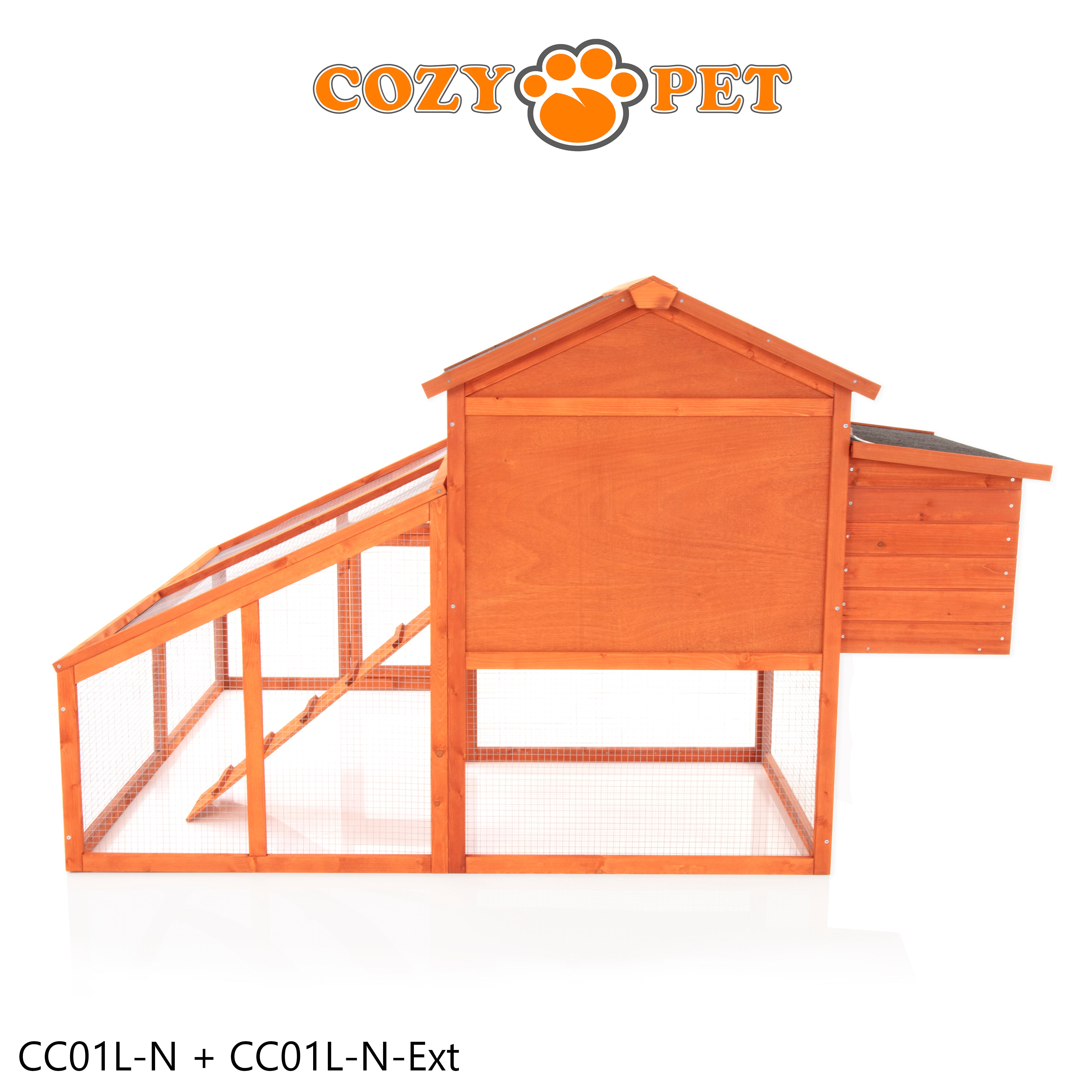 Chicken Coop, Hen House, New XL Size With Run Extension, Rabbit Hutch, Model CC01L-N + Ext