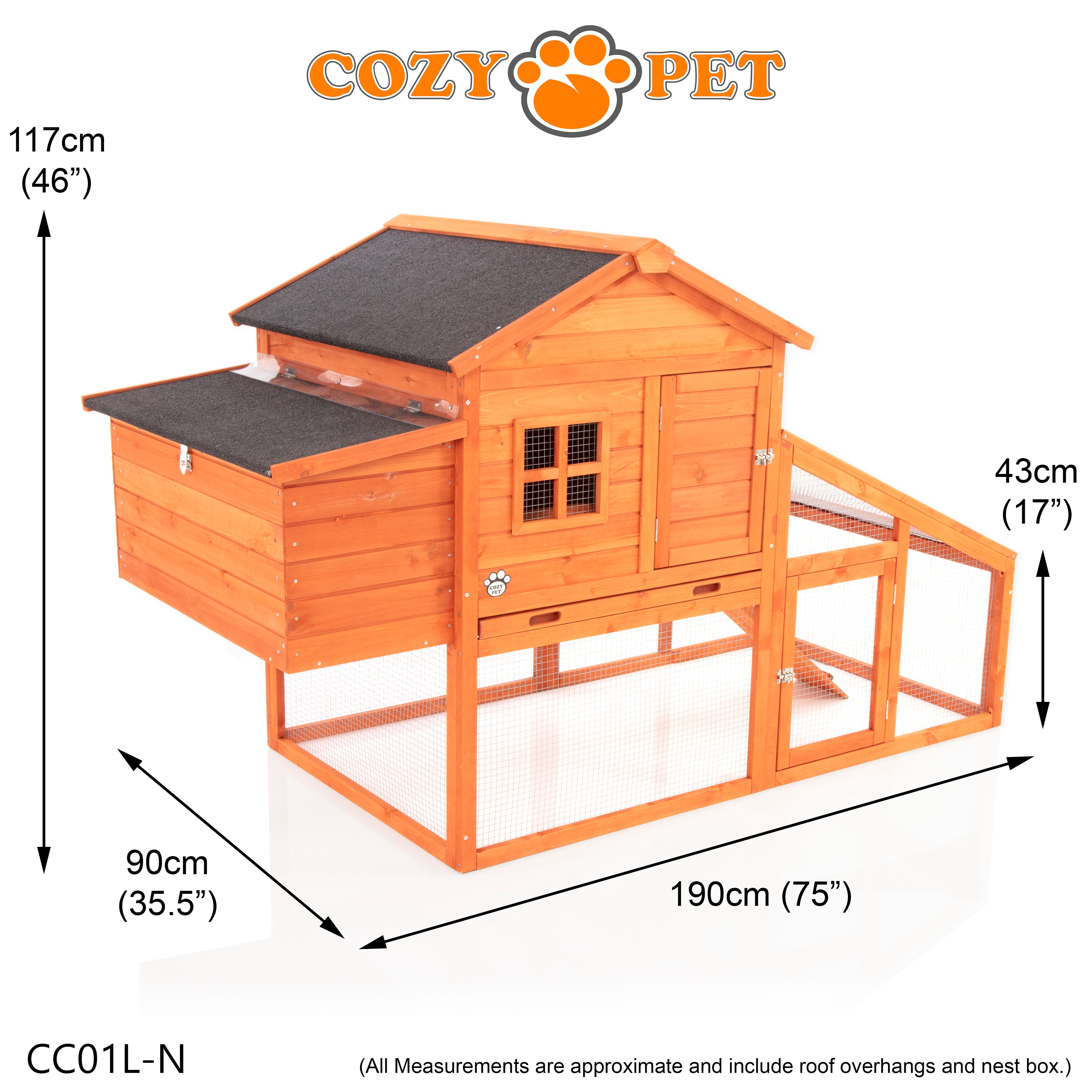 Chicken Coop, Hen House, New XL Size, Rabbit Hutch, Model CC01L-N