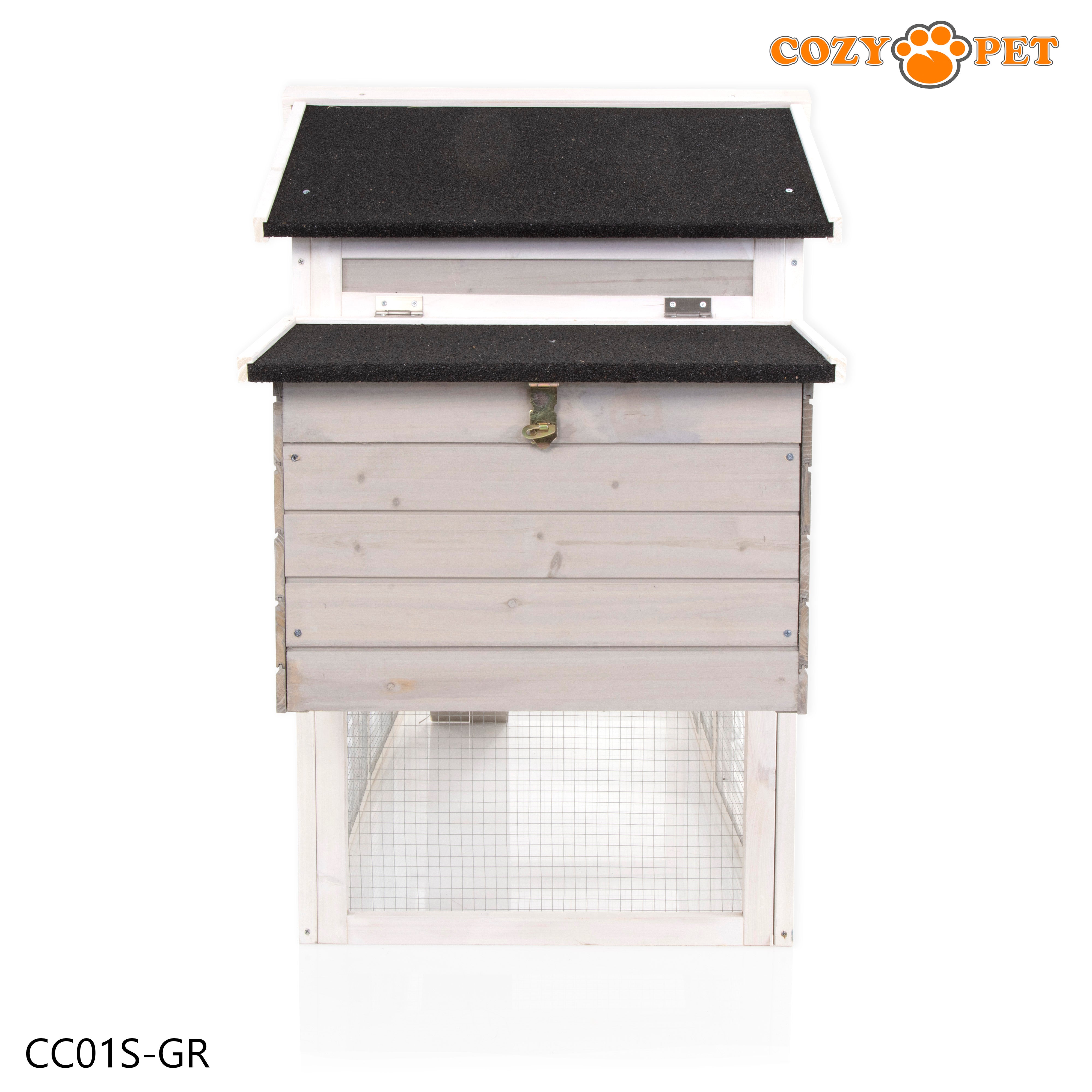 Chicken Coop, Hen House, Rabbit Hutch in Grey and White, Model CC01S-GR