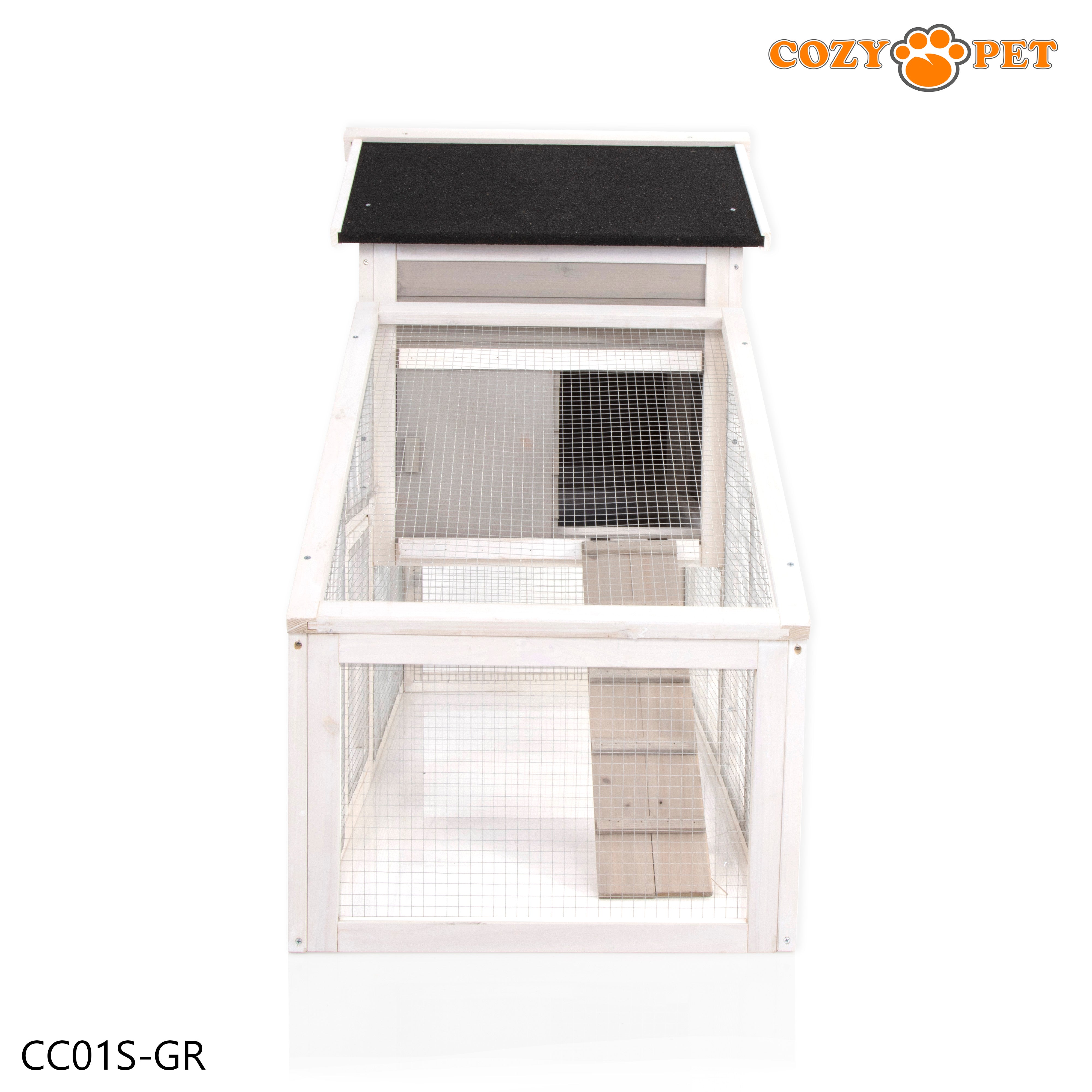 Chicken Coop, Hen House, Rabbit Hutch in Grey and White, Model CC01S-GR