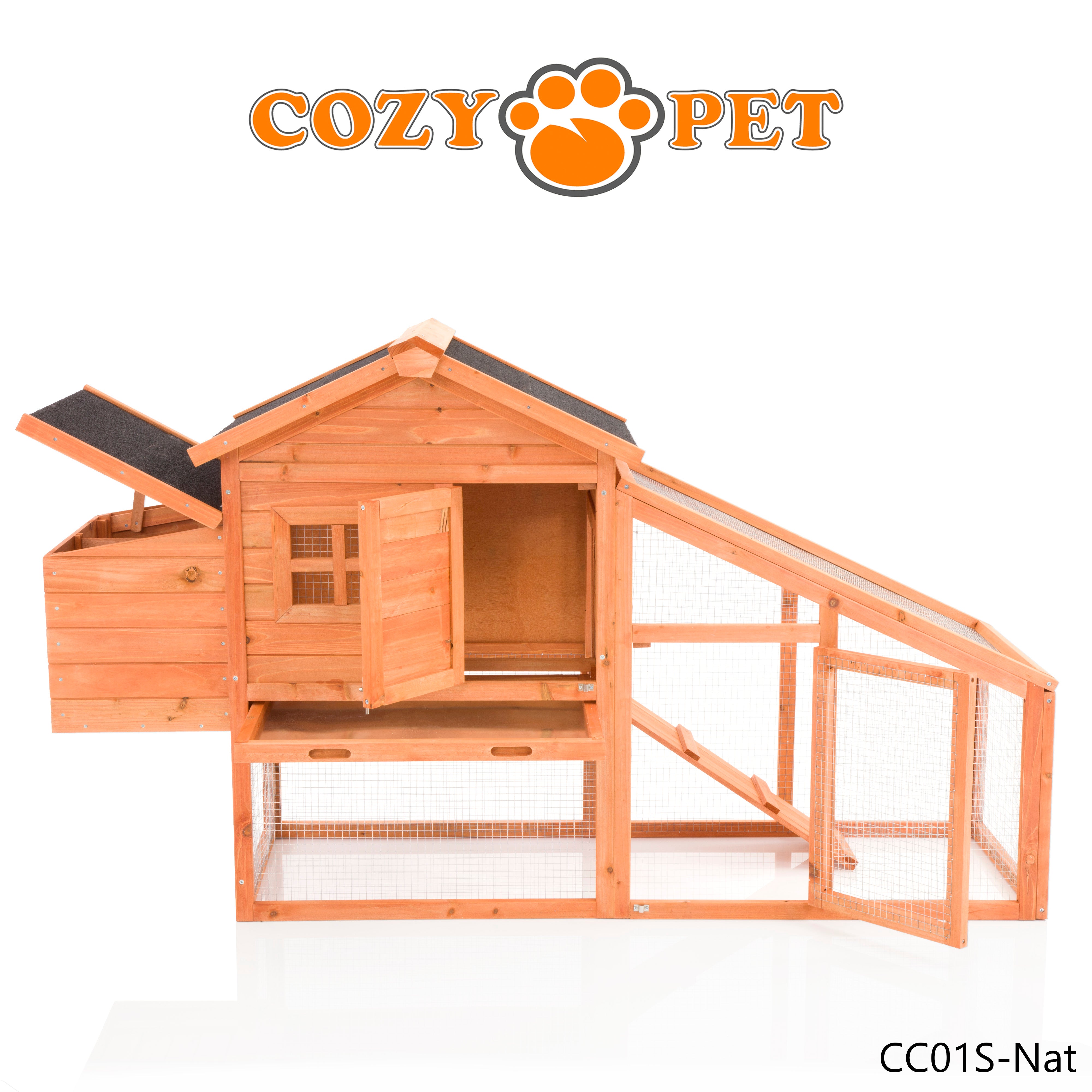 Chicken Coop, Hen House, Rabbit Hutch, Model CC01S-Nat