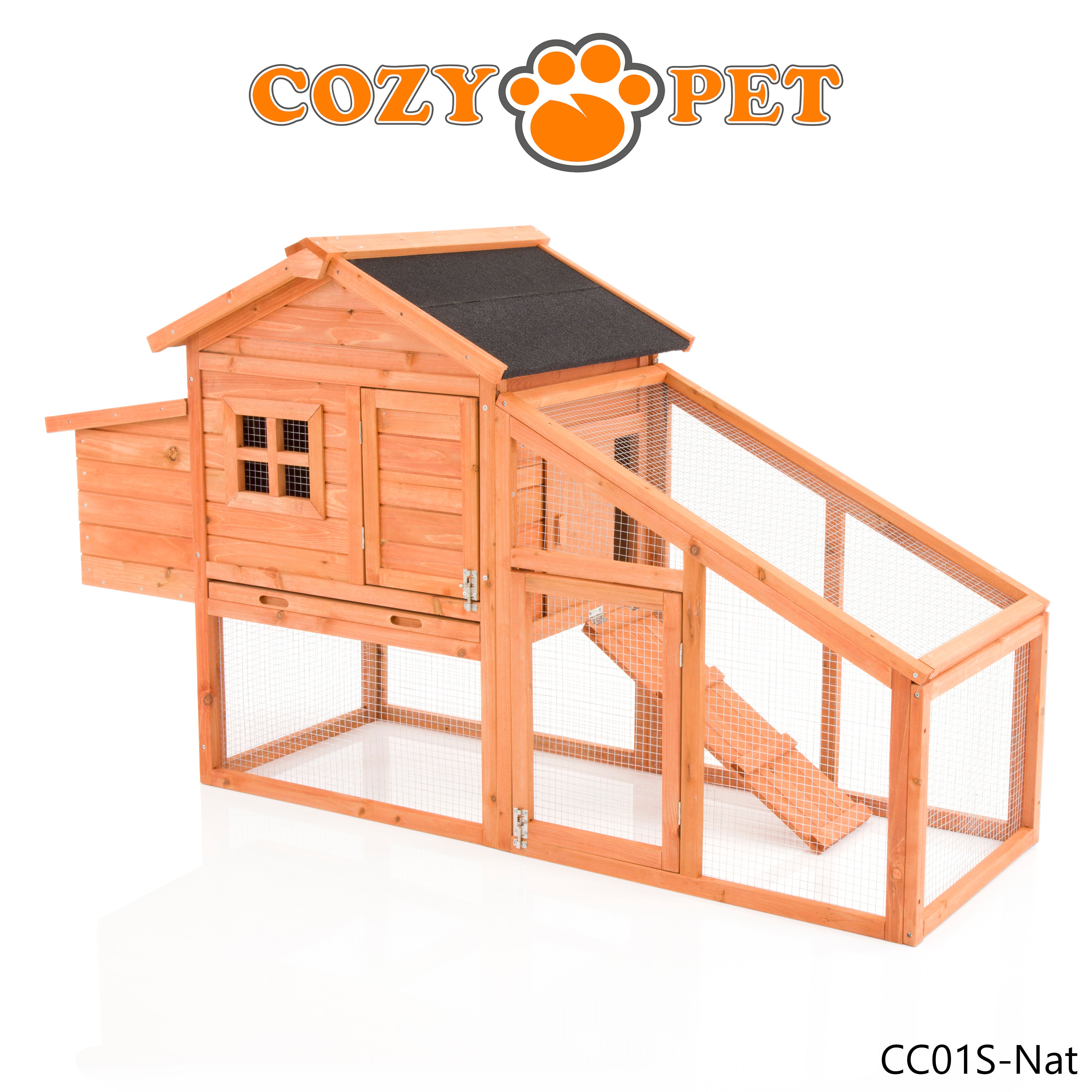 Chicken Coop, Hen House, Rabbit Hutch, Model CC01S-Nat