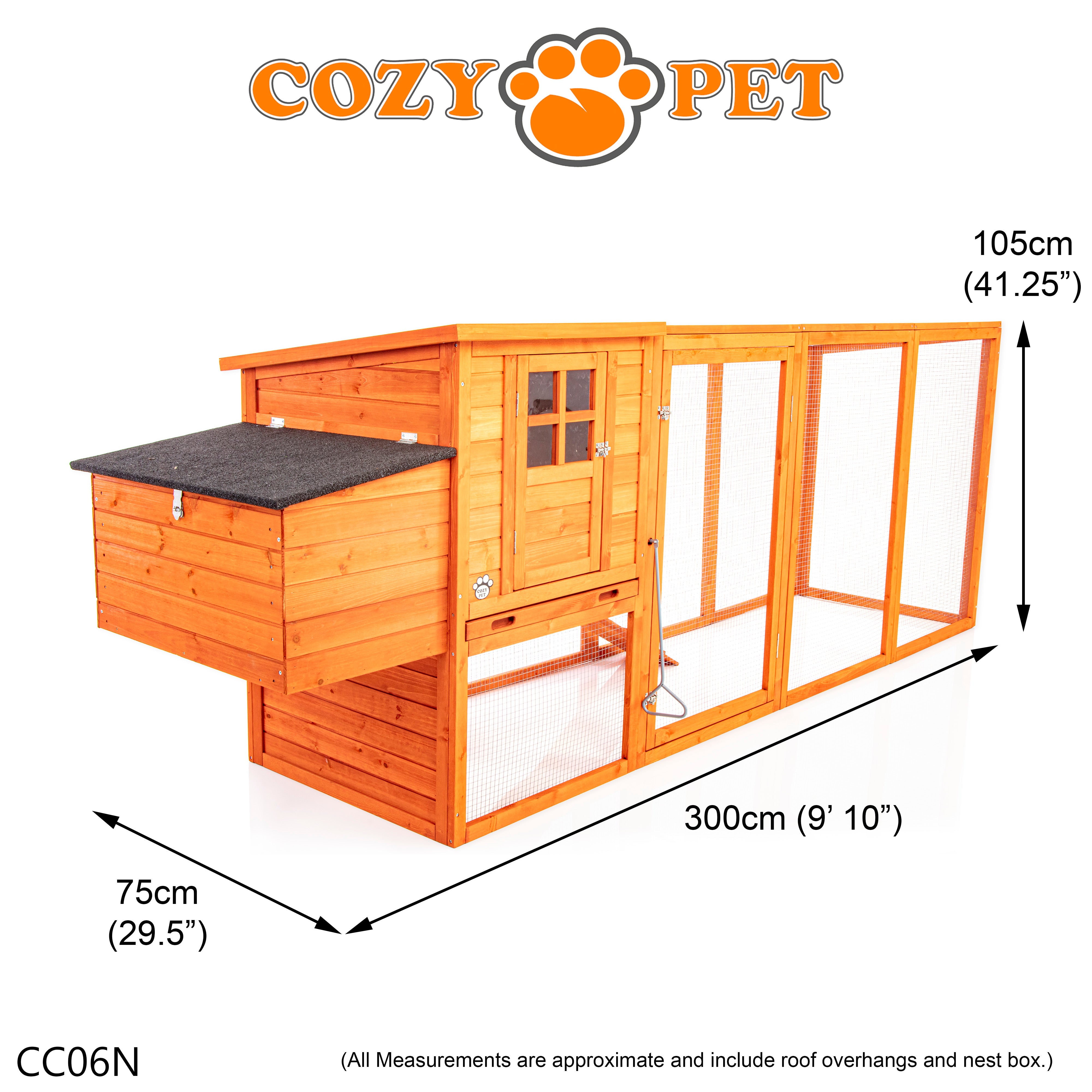 Chicken Coop, Hen House with XL Run, Rabbit Hutch, Model CC06-N