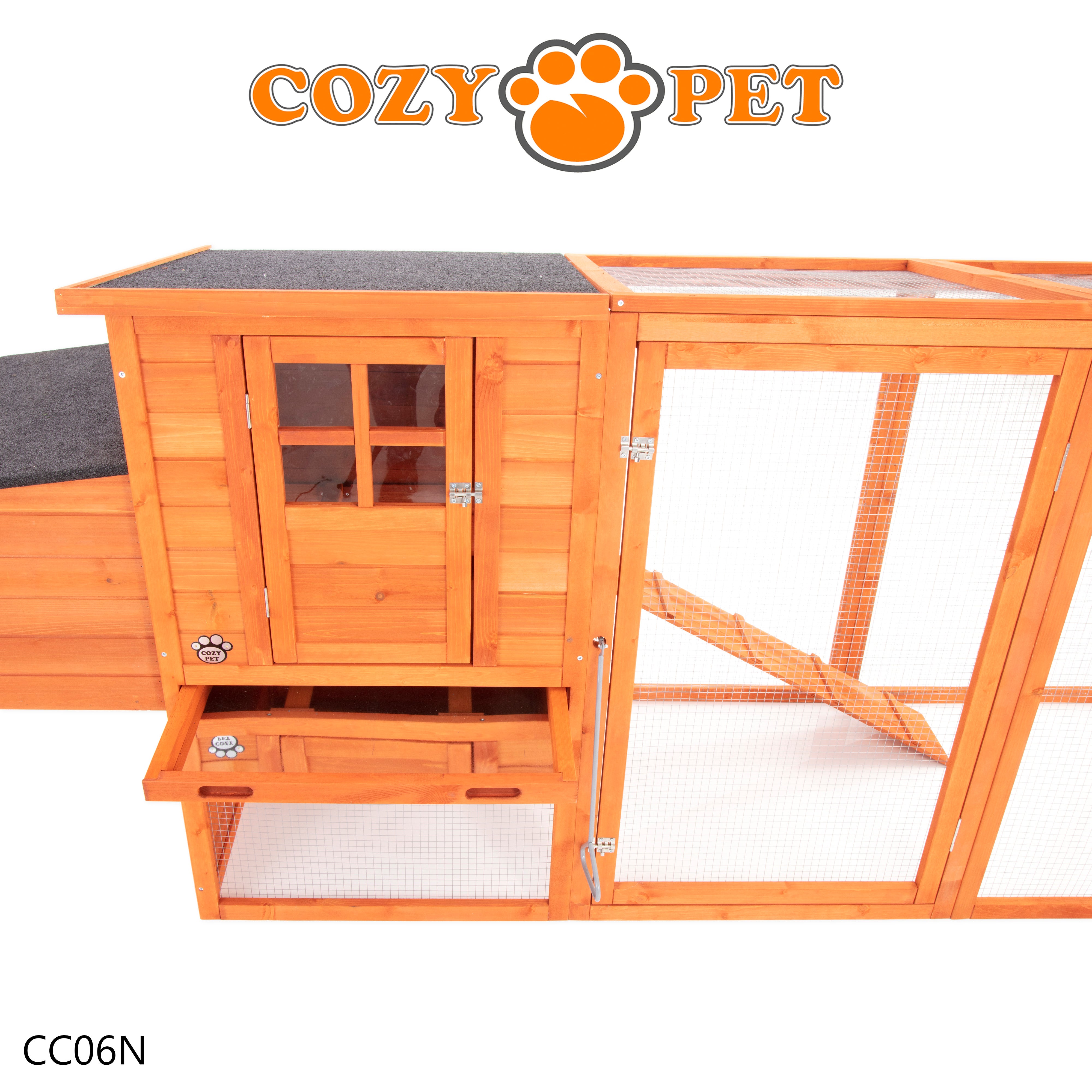 Chicken Coop, Hen House with XL Run, Rabbit Hutch, Model CC06-N