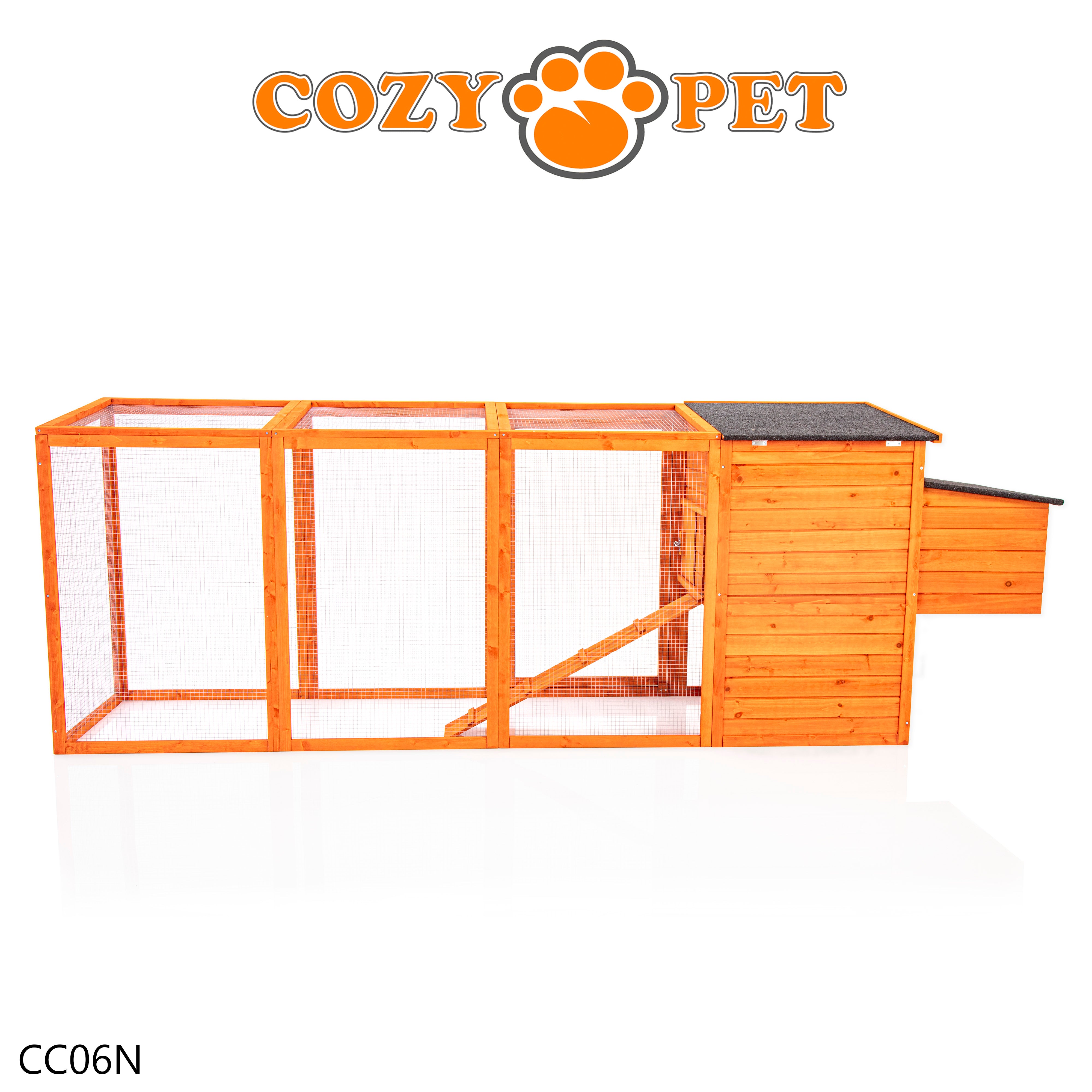 Chicken Coop, Hen House with XL Run, Rabbit Hutch, Model CC06-N