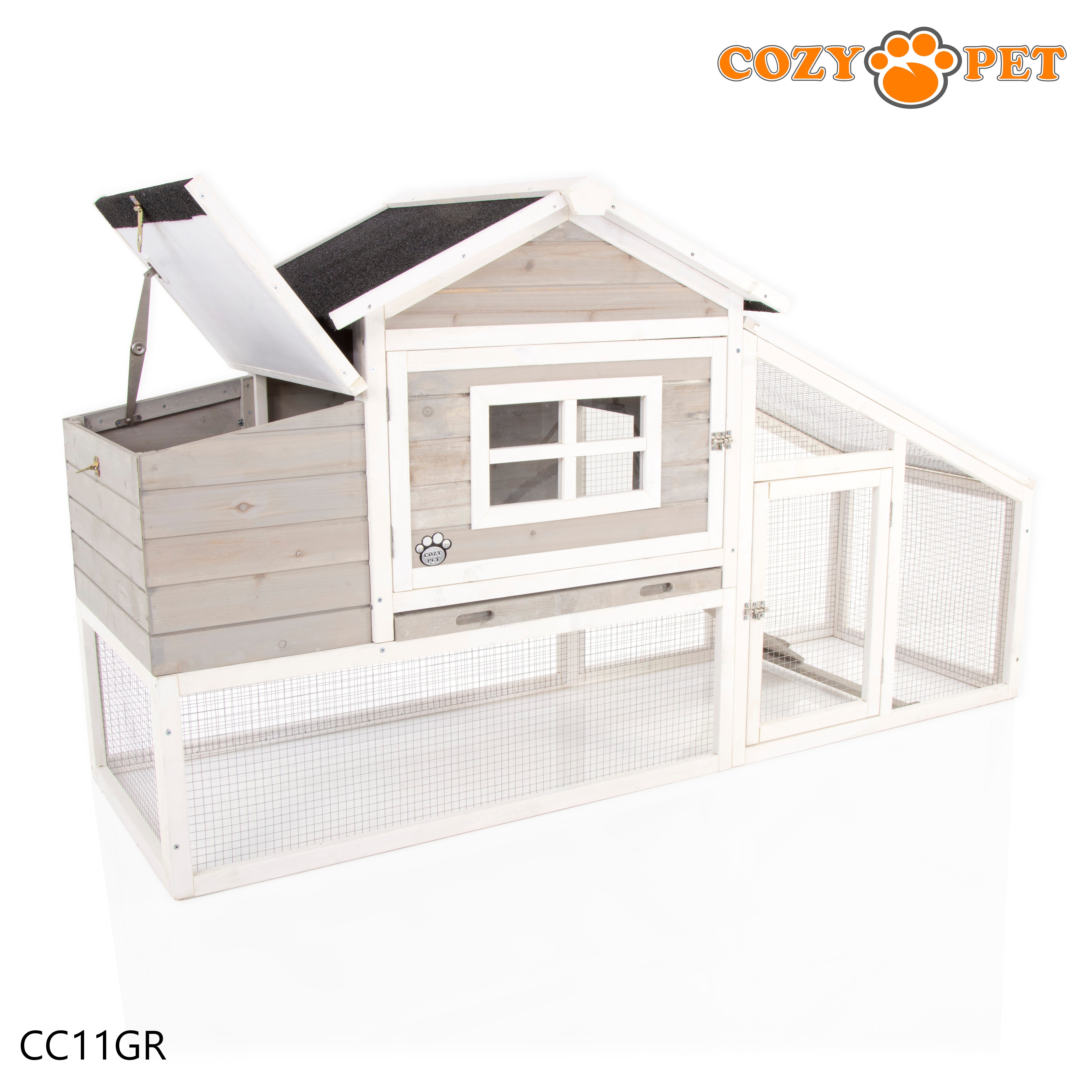 Chicken Coop, Hen House in Grey, Rabbit Hutch, Model CC11GR