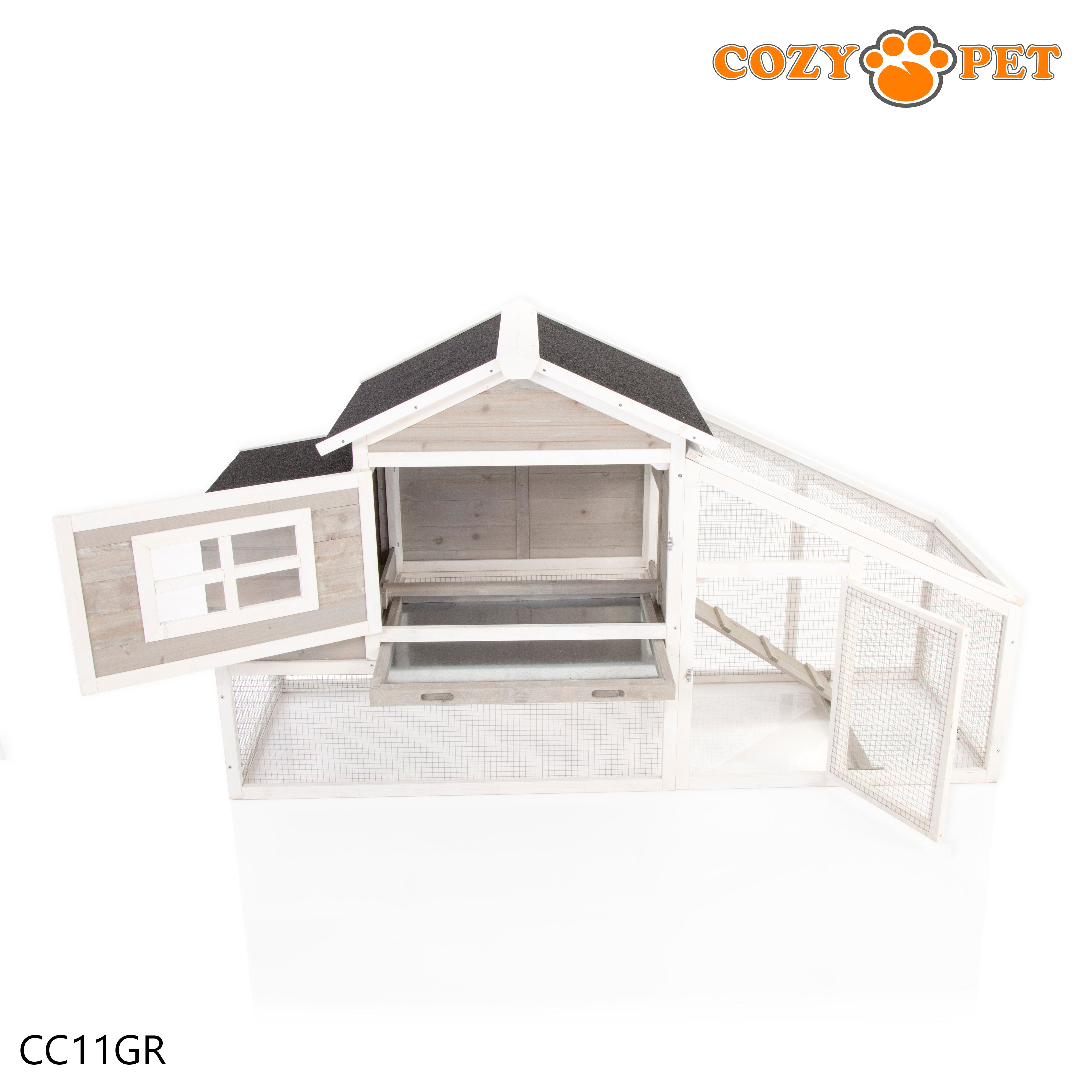 Chicken Coop, Hen House in Grey, Rabbit Hutch, Model CC11GR