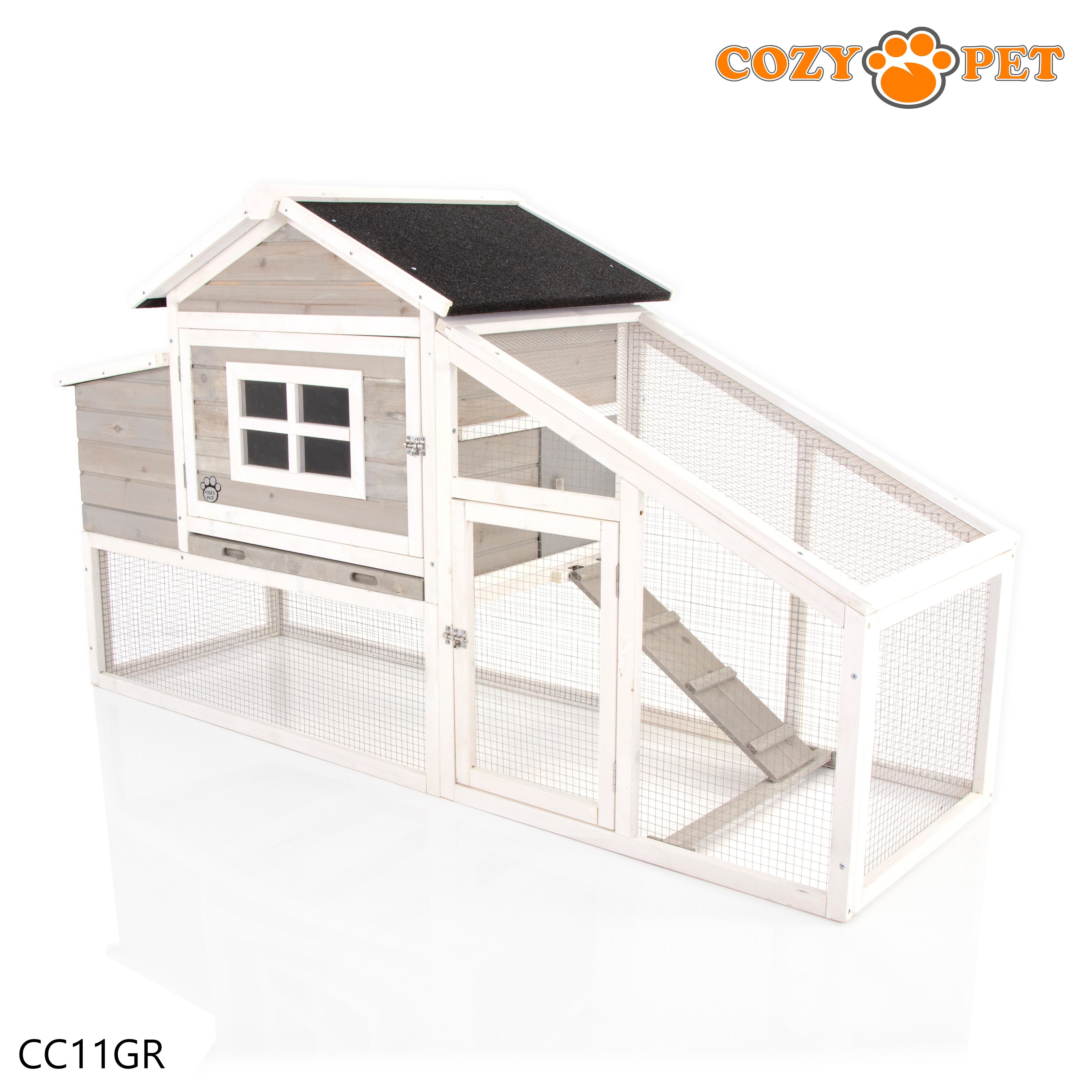 Chicken Coop, Hen House in Grey, Rabbit Hutch, Model CC11GR