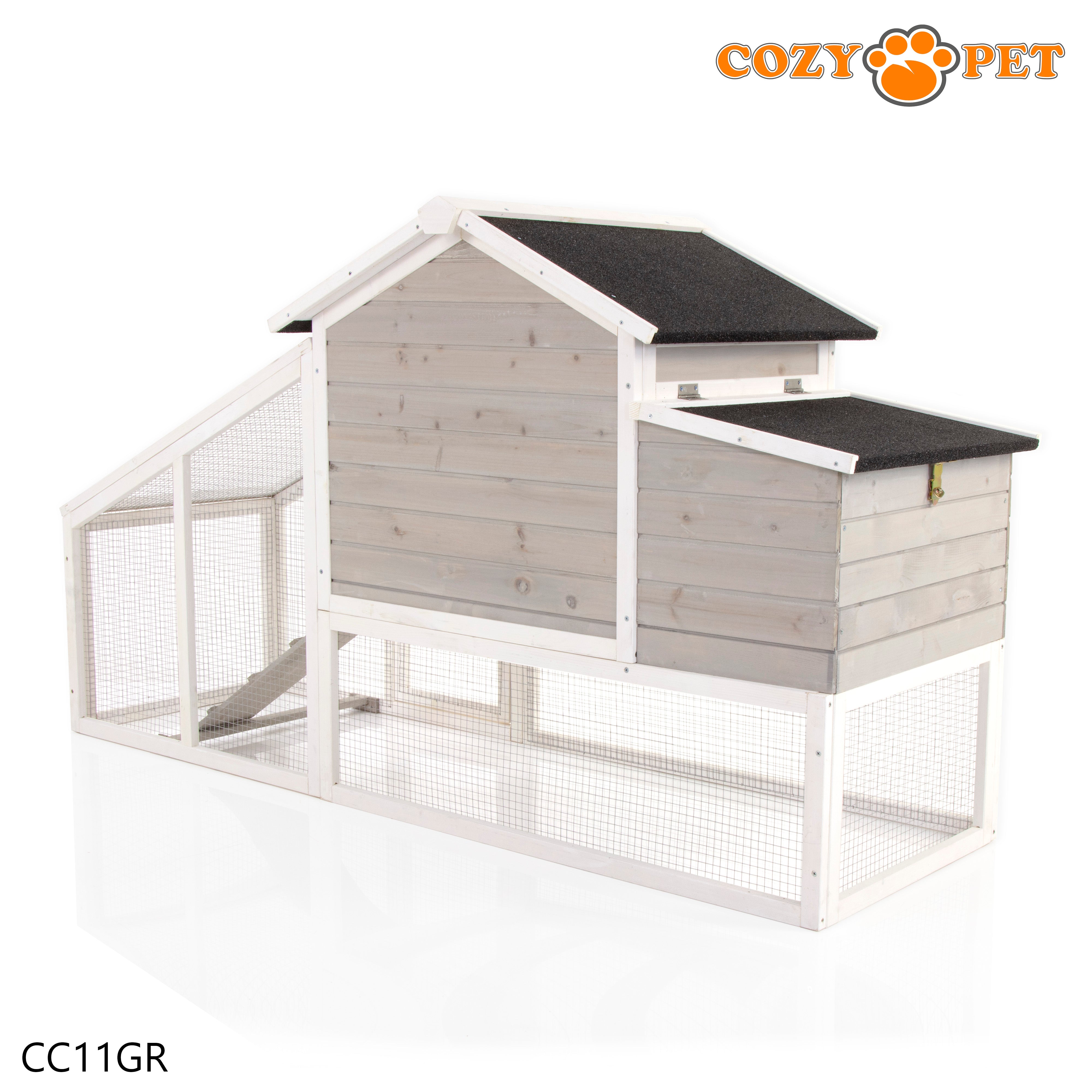 Chicken Coop, Hen House in Grey, Rabbit Hutch, Model CC11GR