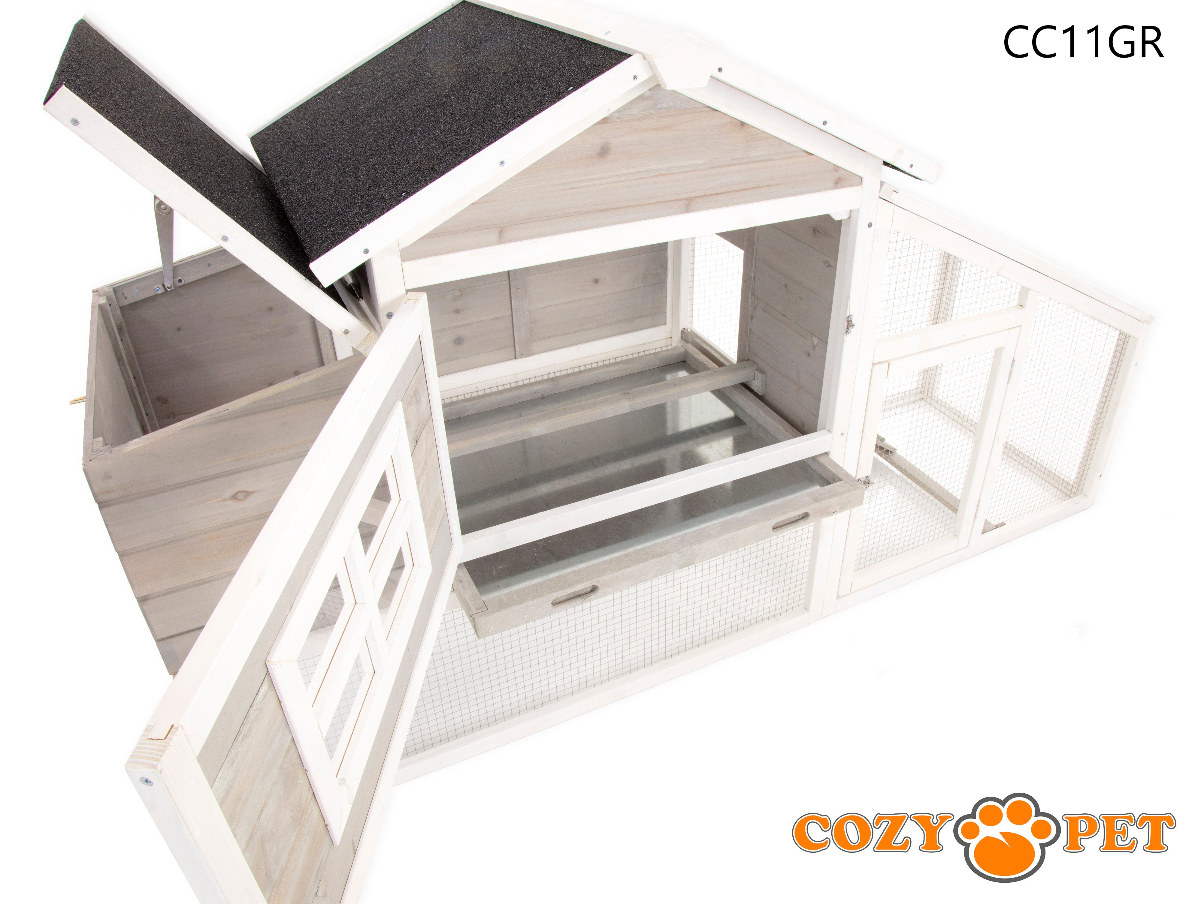 Chicken Coop, Hen House in Grey, Rabbit Hutch, Model CC11GR