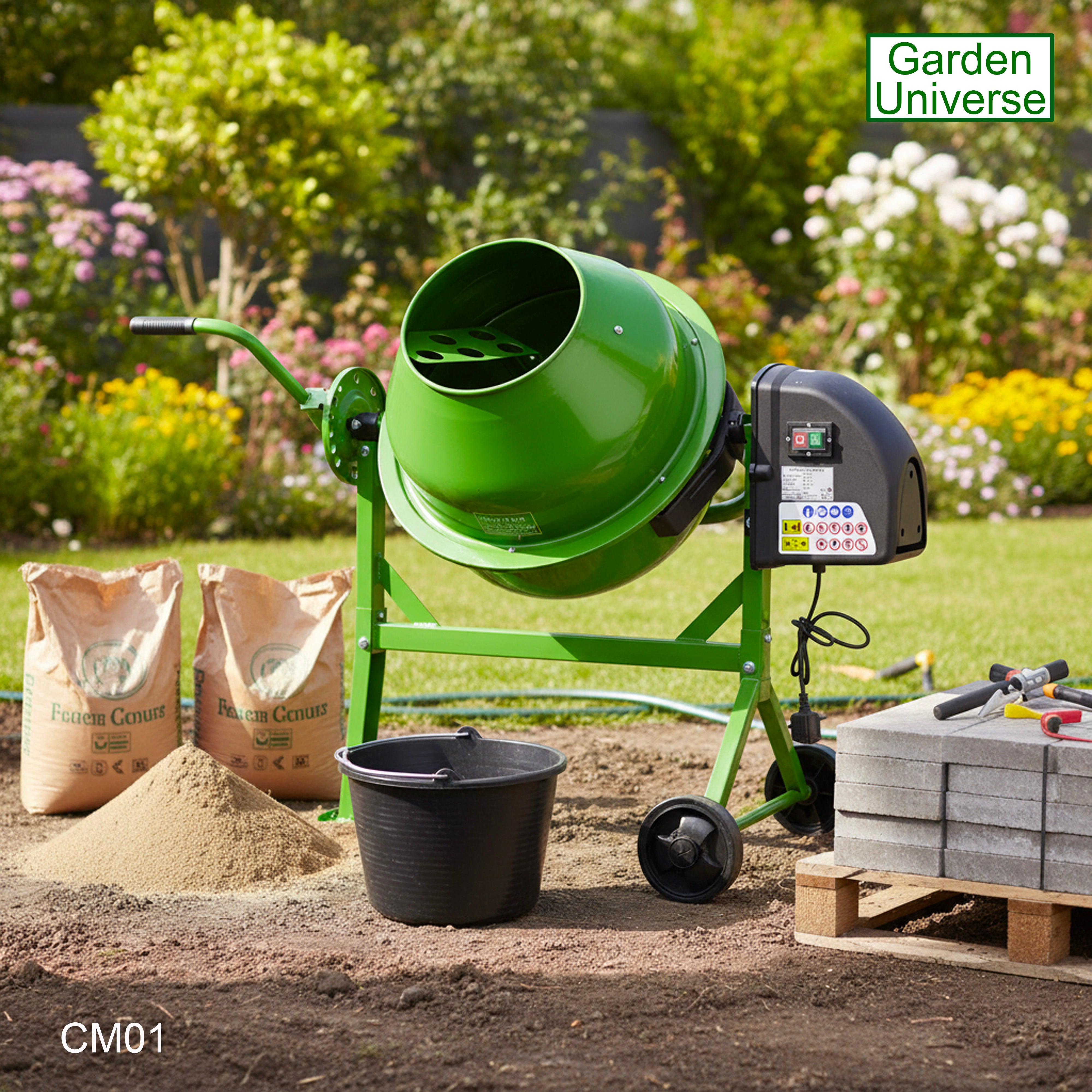 Cement Mixer Electric 220W Powerful Motor 63L Capacity CM01