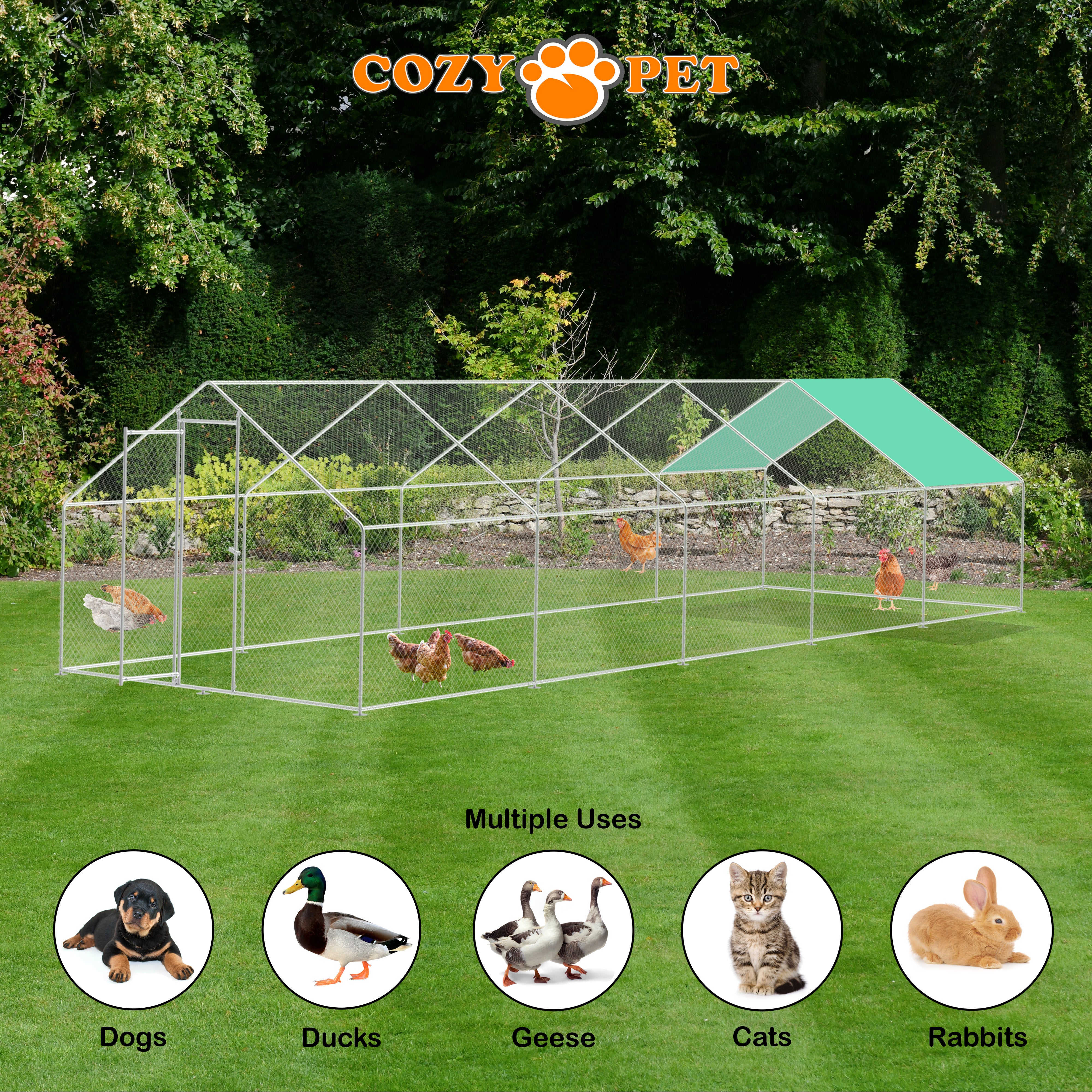 Chicken Run 3m X 10m 25mm Galvanised Steel Frame - CR03-10 (25mm)