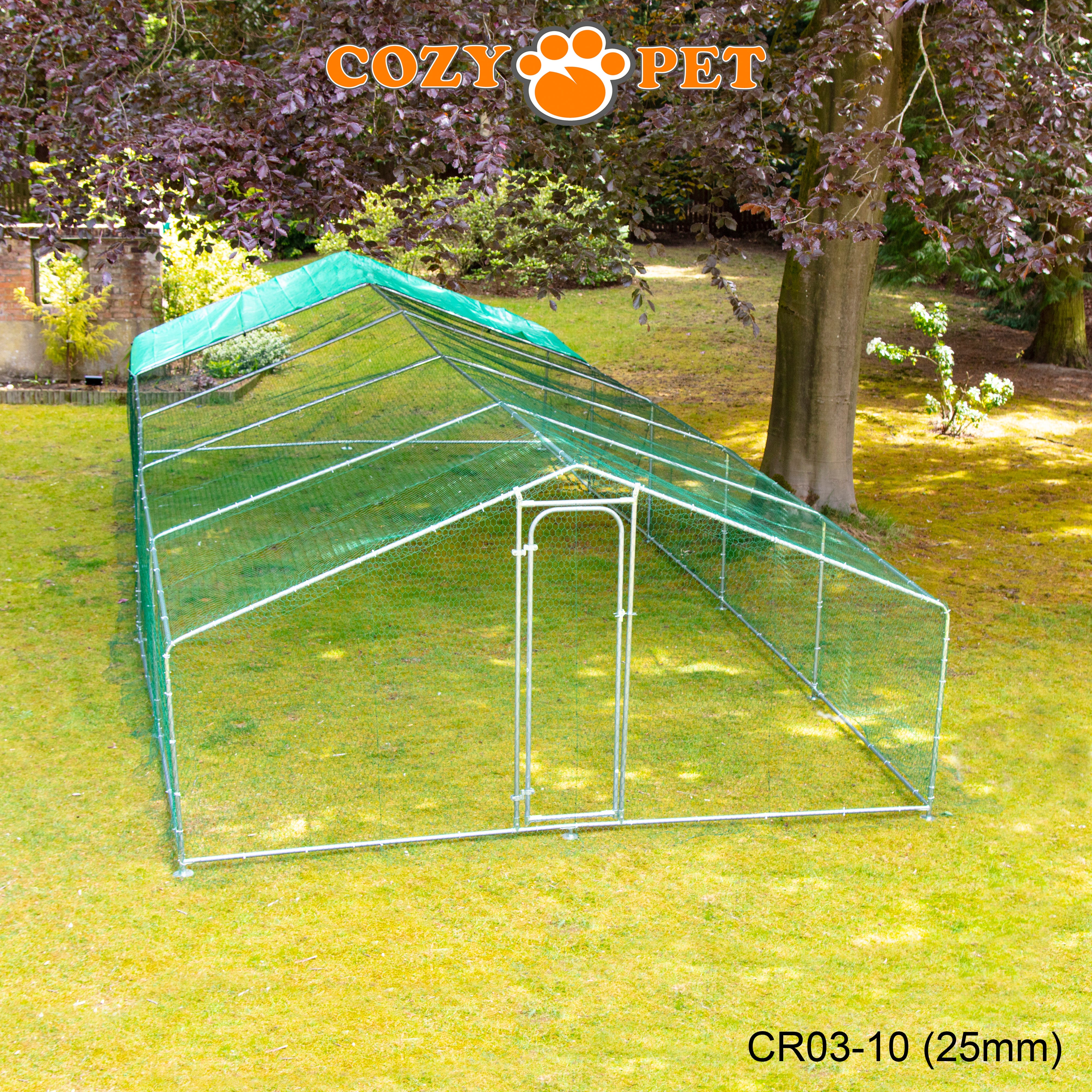 Chicken Run 3m X 10m 25mm Galvanised Steel Frame - CR03-10 (25mm)
