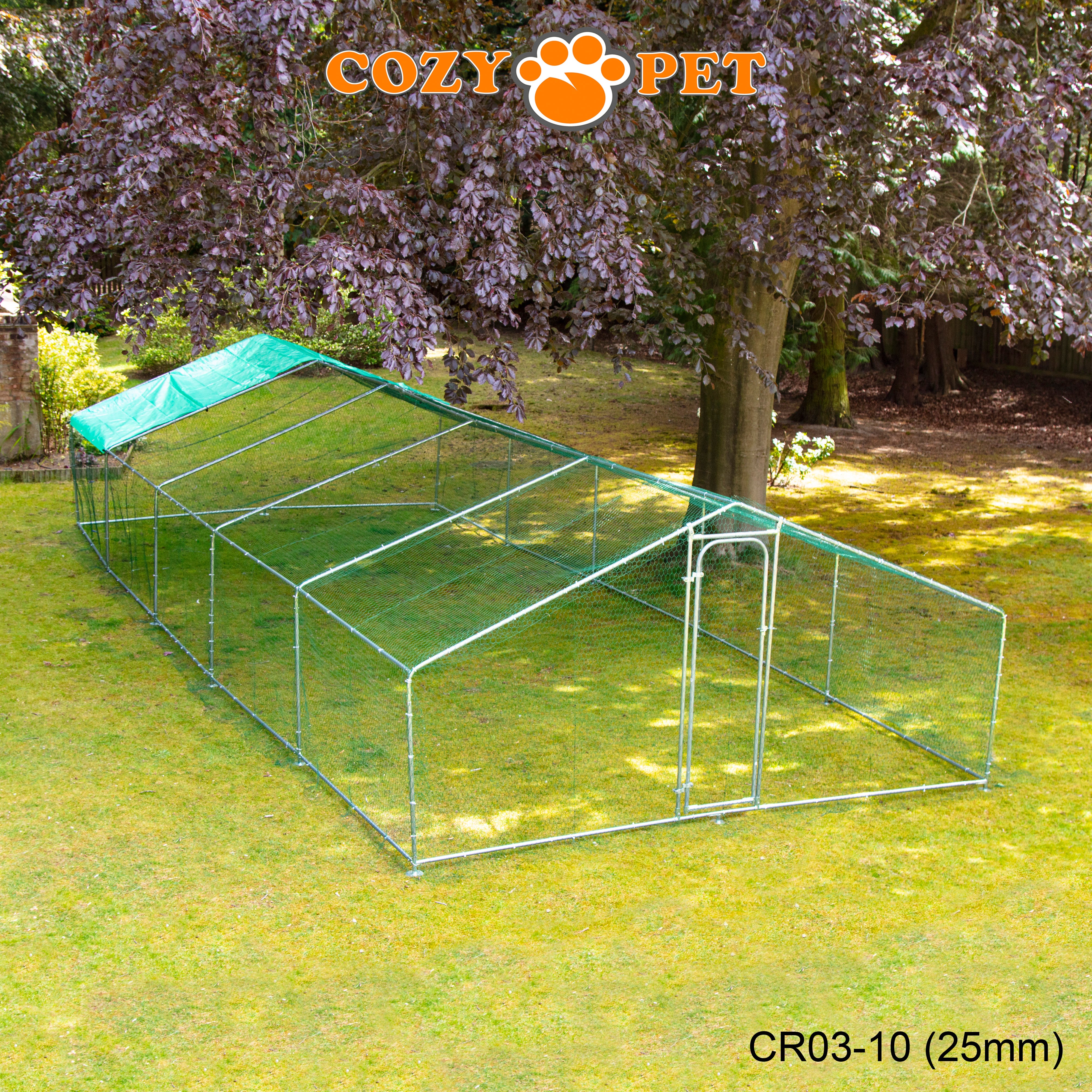 Chicken Run 3m X 10m 25mm Galvanised Steel Frame - CR03-10 (25mm)