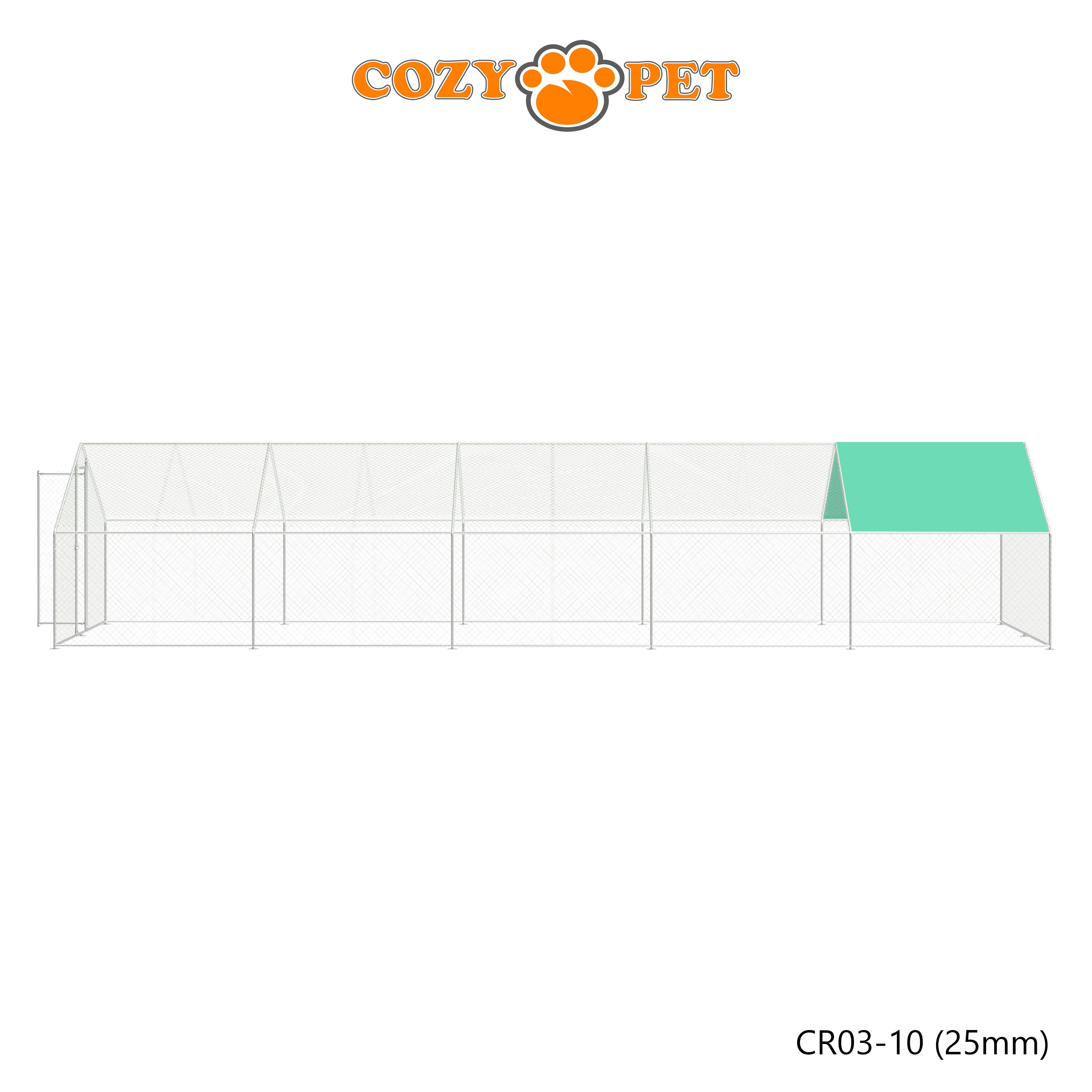 Chicken Run 3m X 10m 25mm Galvanised Steel Frame - CR03-10 (25mm)