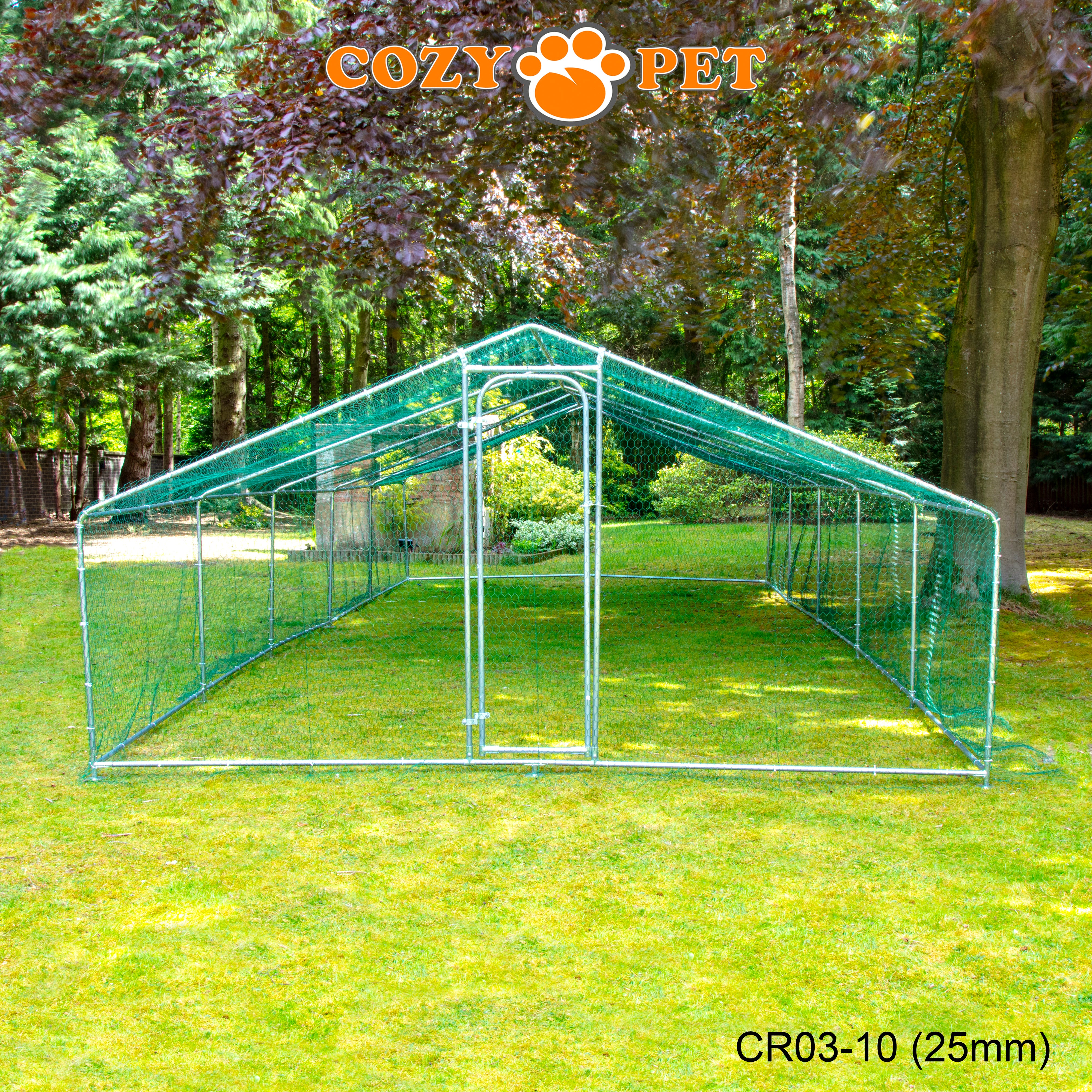 Chicken Run 3m X 10m 25mm Galvanised Steel Frame - CR03-10 (25mm)