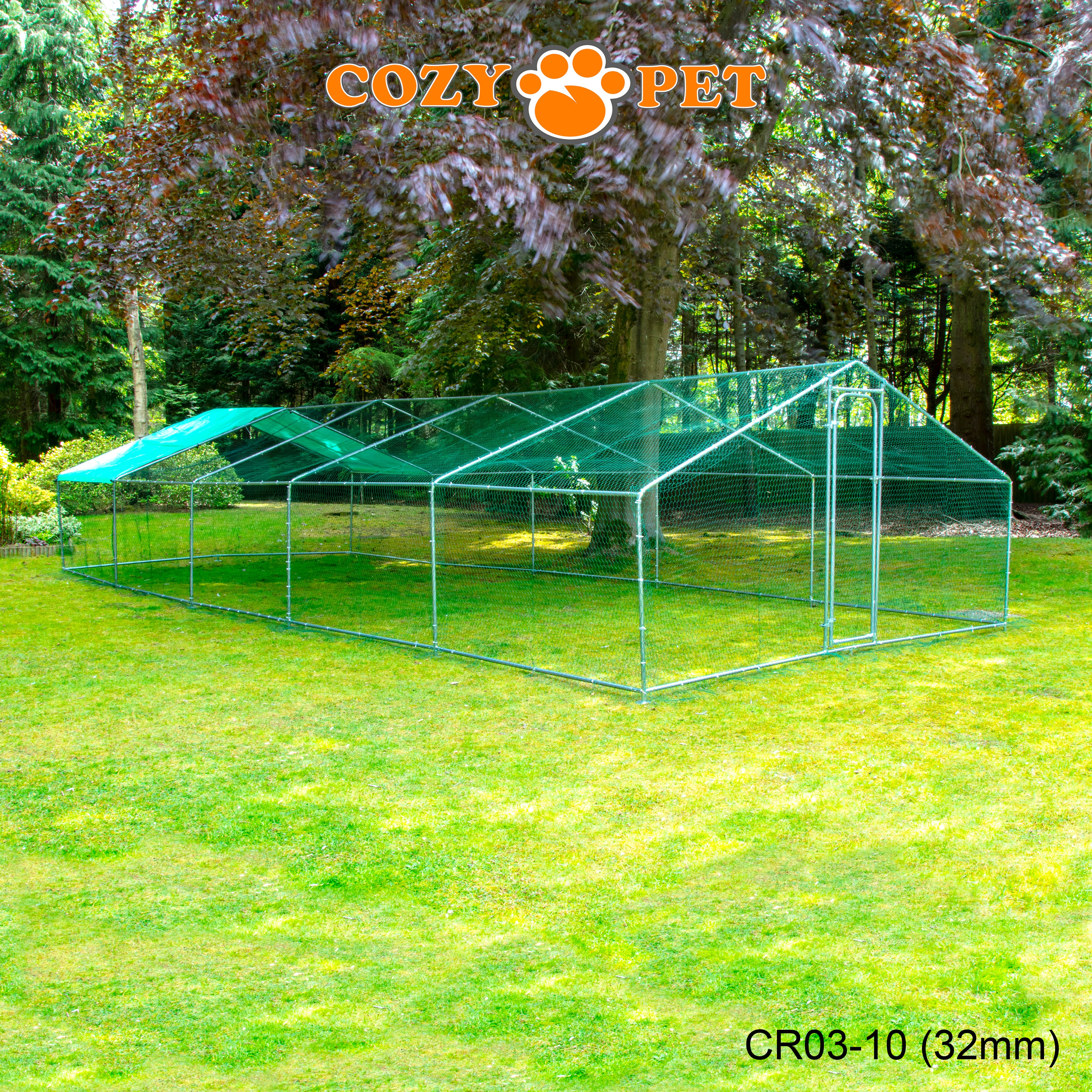 Chicken Run 3m X 10m 32mm Galvanised Steel Frame - CR03-10 (32mm)