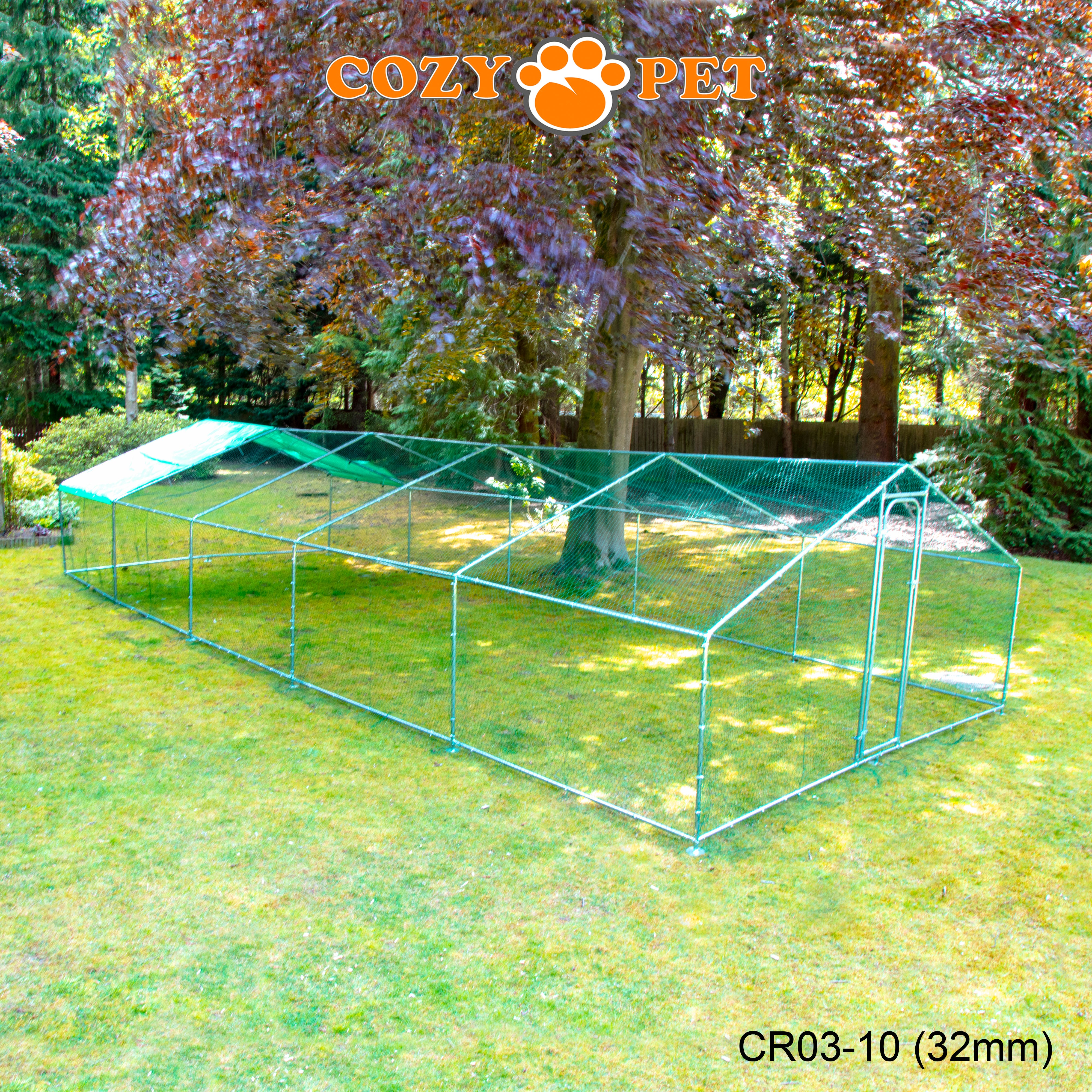 Chicken Run 3m X 10m 32mm Galvanised Steel Frame - CR03-10 (32mm)