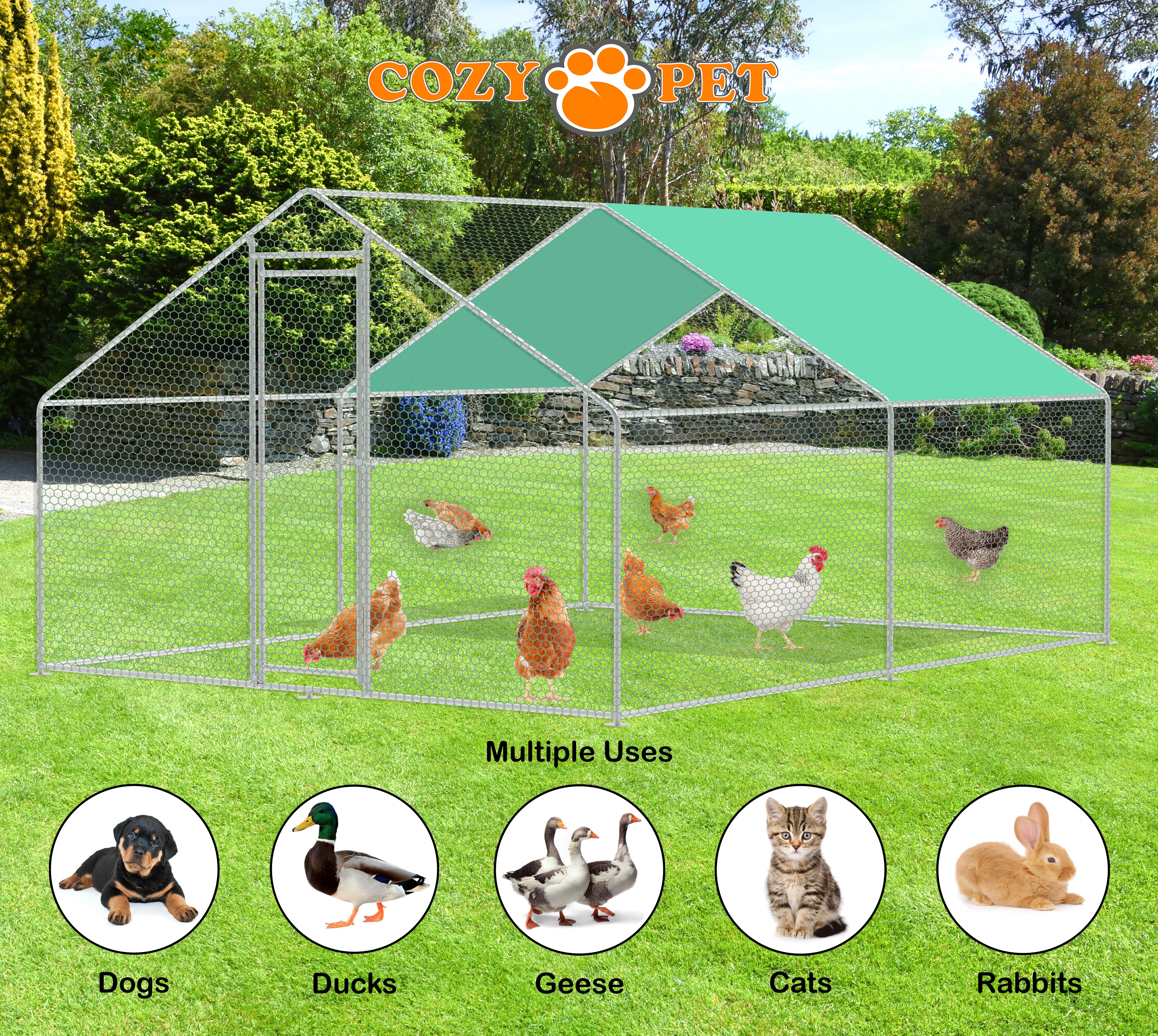 Chicken Run 3m X 4m 32mm Galvanised Steel Frame - CR03-4 (32mm)