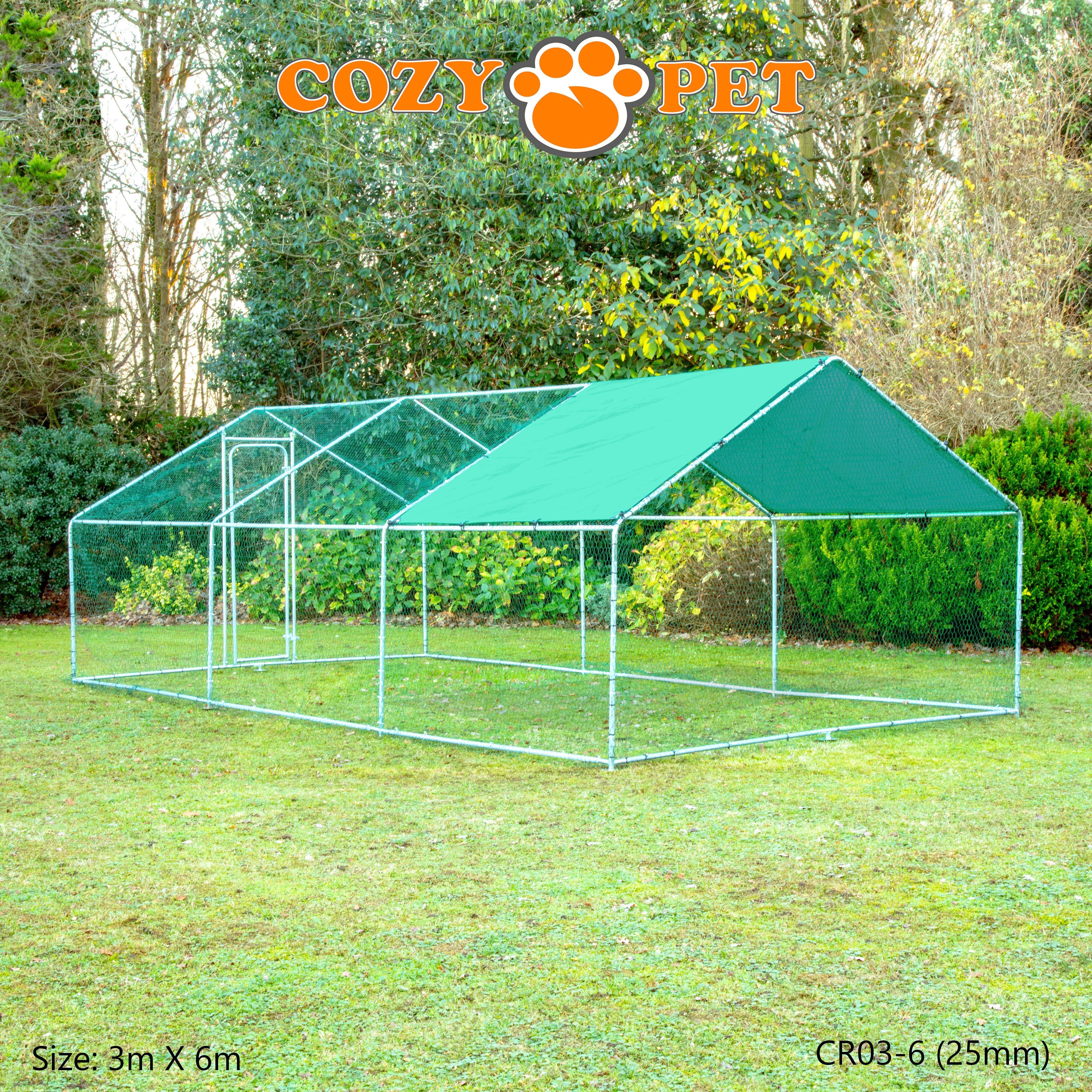 Chicken Run 3m X 6m 25mm Galvanised Steel Frame - CR03-6 (25mm)