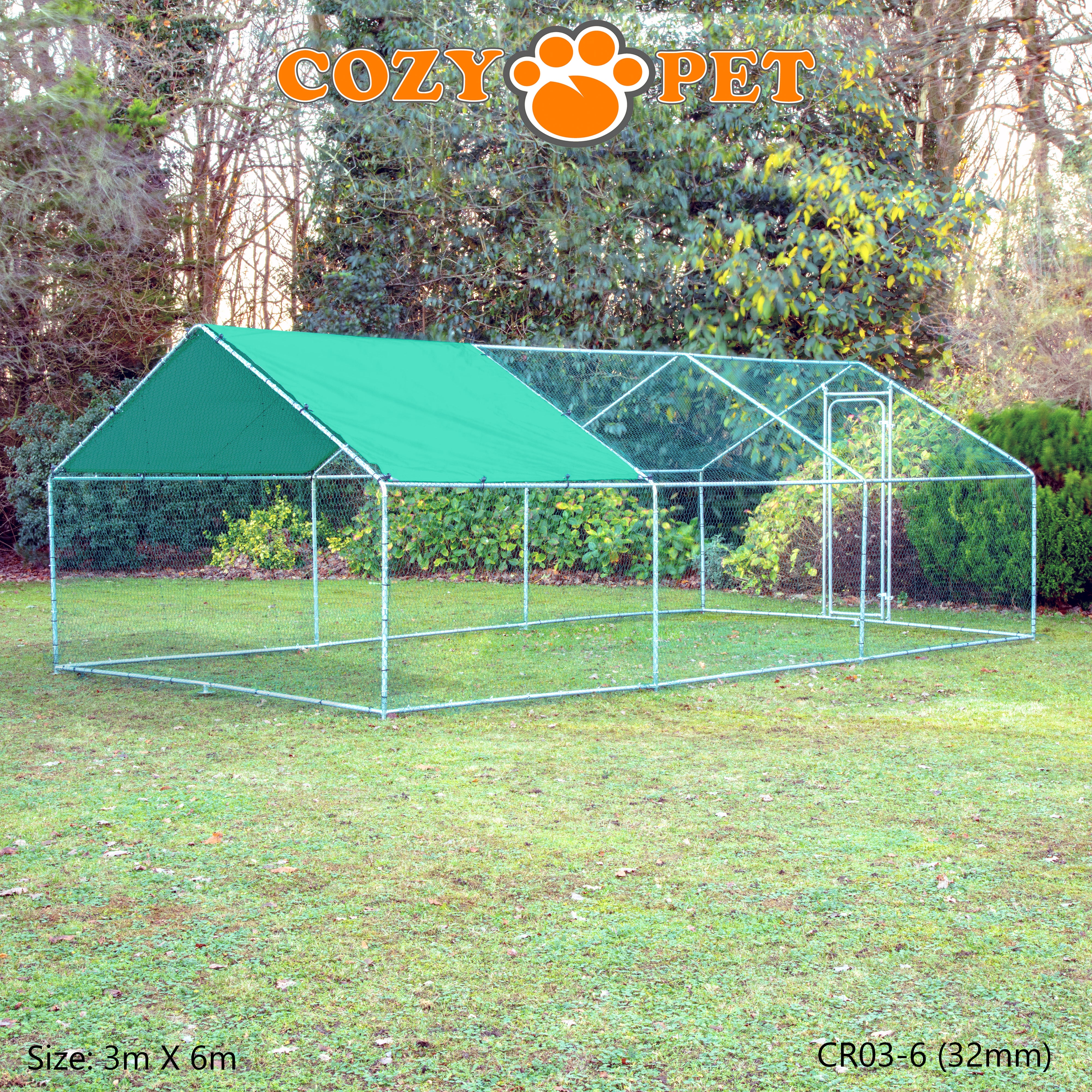 Chicken Run 3m X 6m 32mm Galvanised Steel Frame - CR03-6 (32mm)