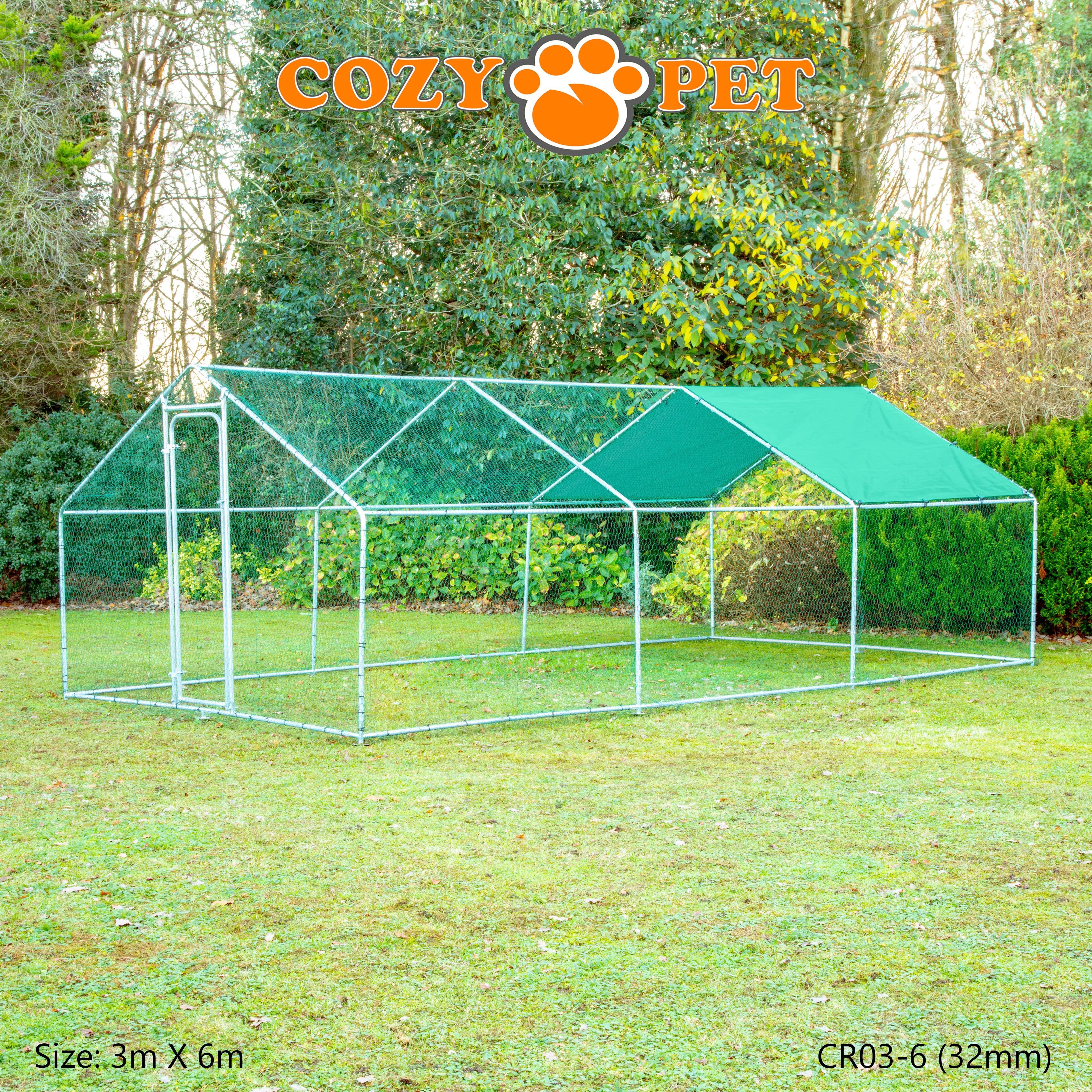 Chicken Run 3m X 6m 32mm Galvanised Steel Frame - CR03-6 (32mm)