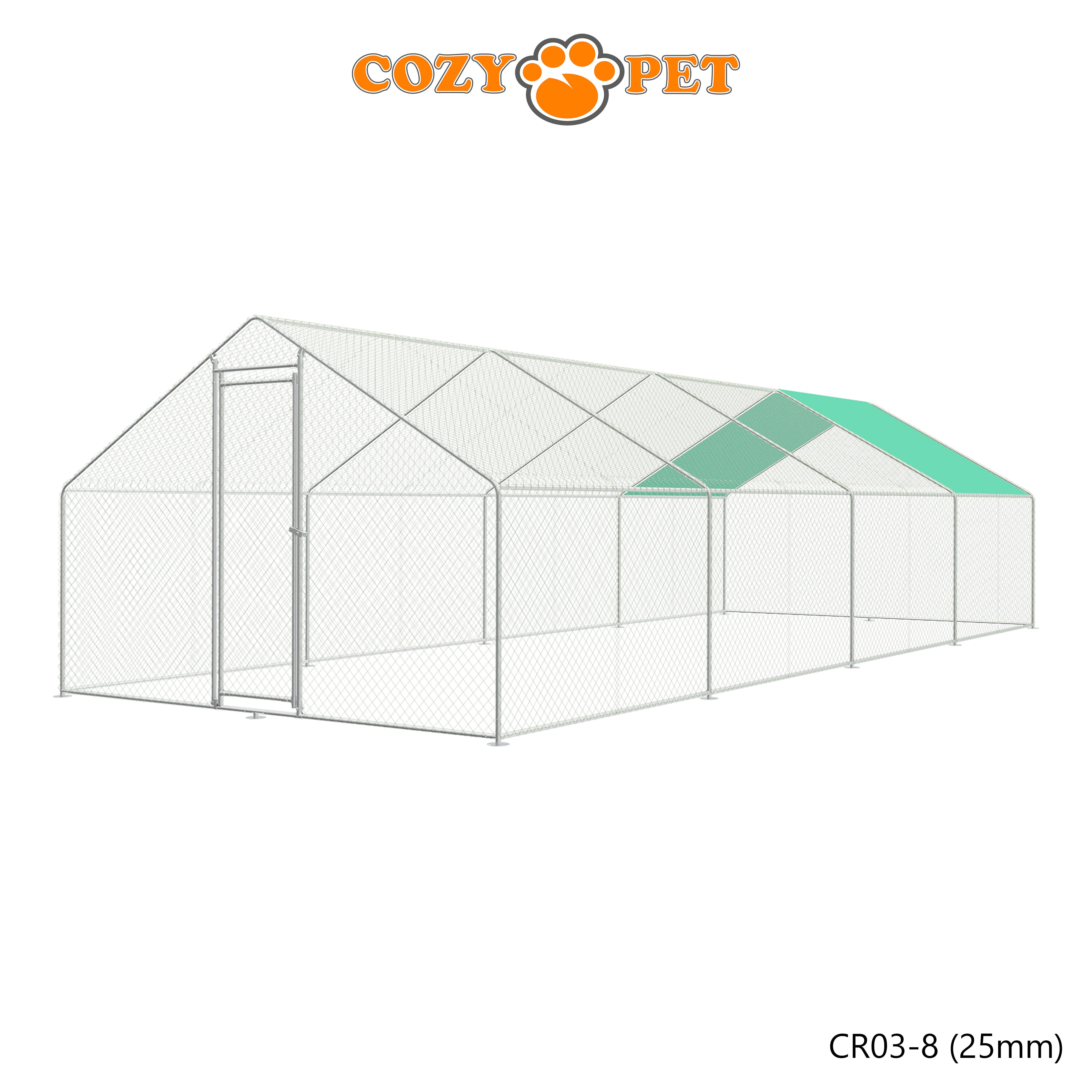 Chicken Run 3m X 8m 25mm Galvanised Steel Frame - CR03-8 (25mm)