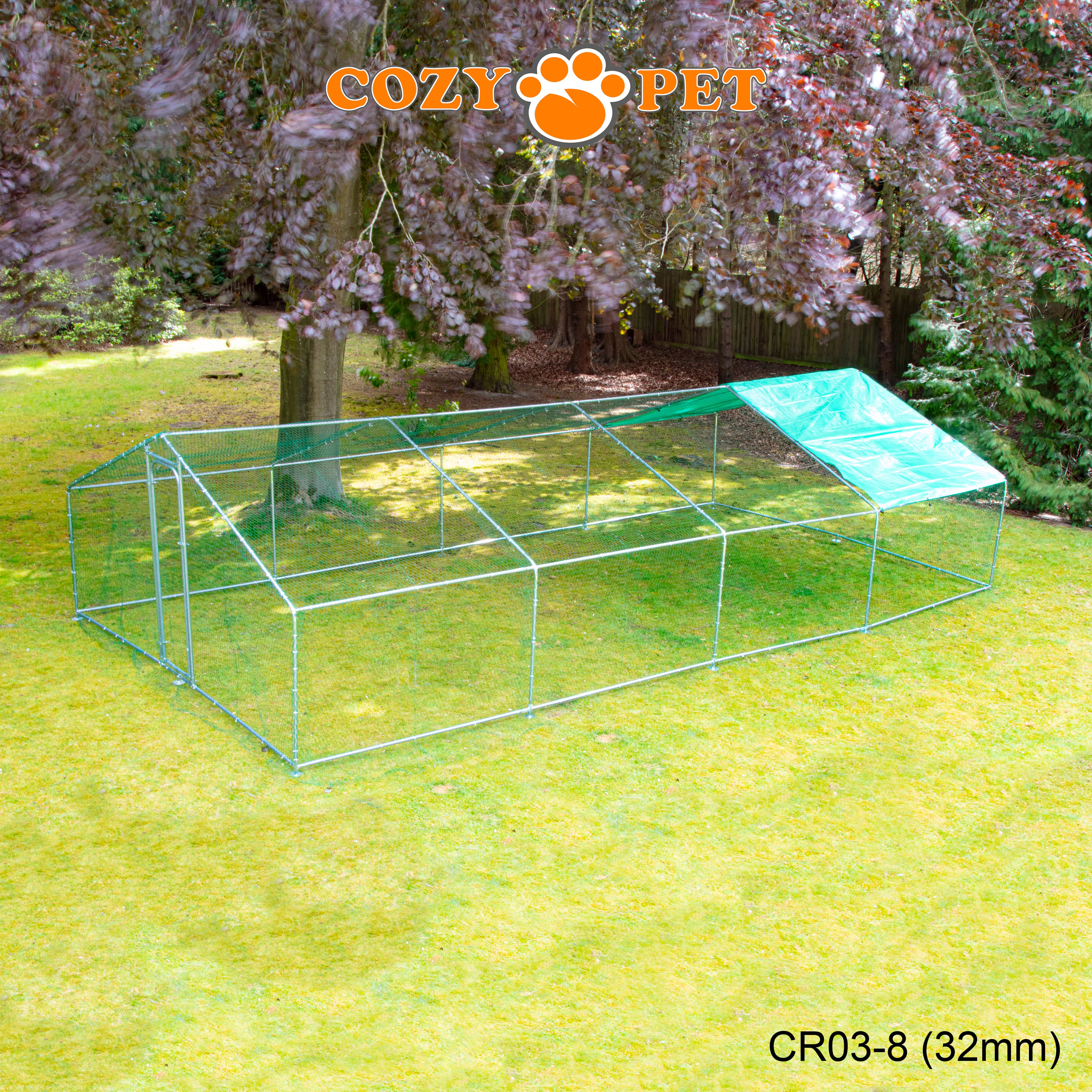 Chicken Run 3m X 8m 32mm Galvanised Steel Frame - CR03-8 (32mm)
