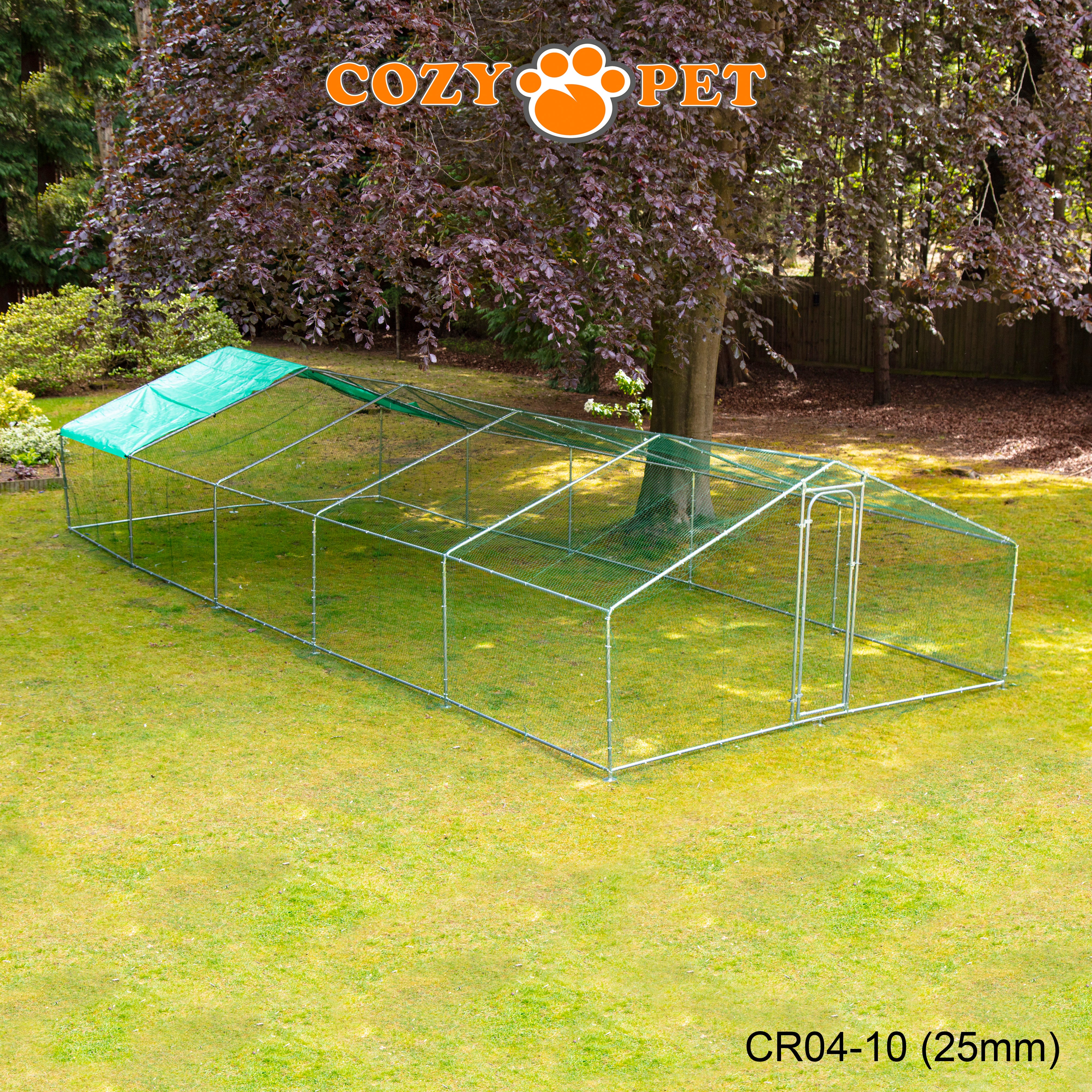 Chicken Run 4m X 10m 25mm Galvanised Steel Frame - CR04-10 (25mm)