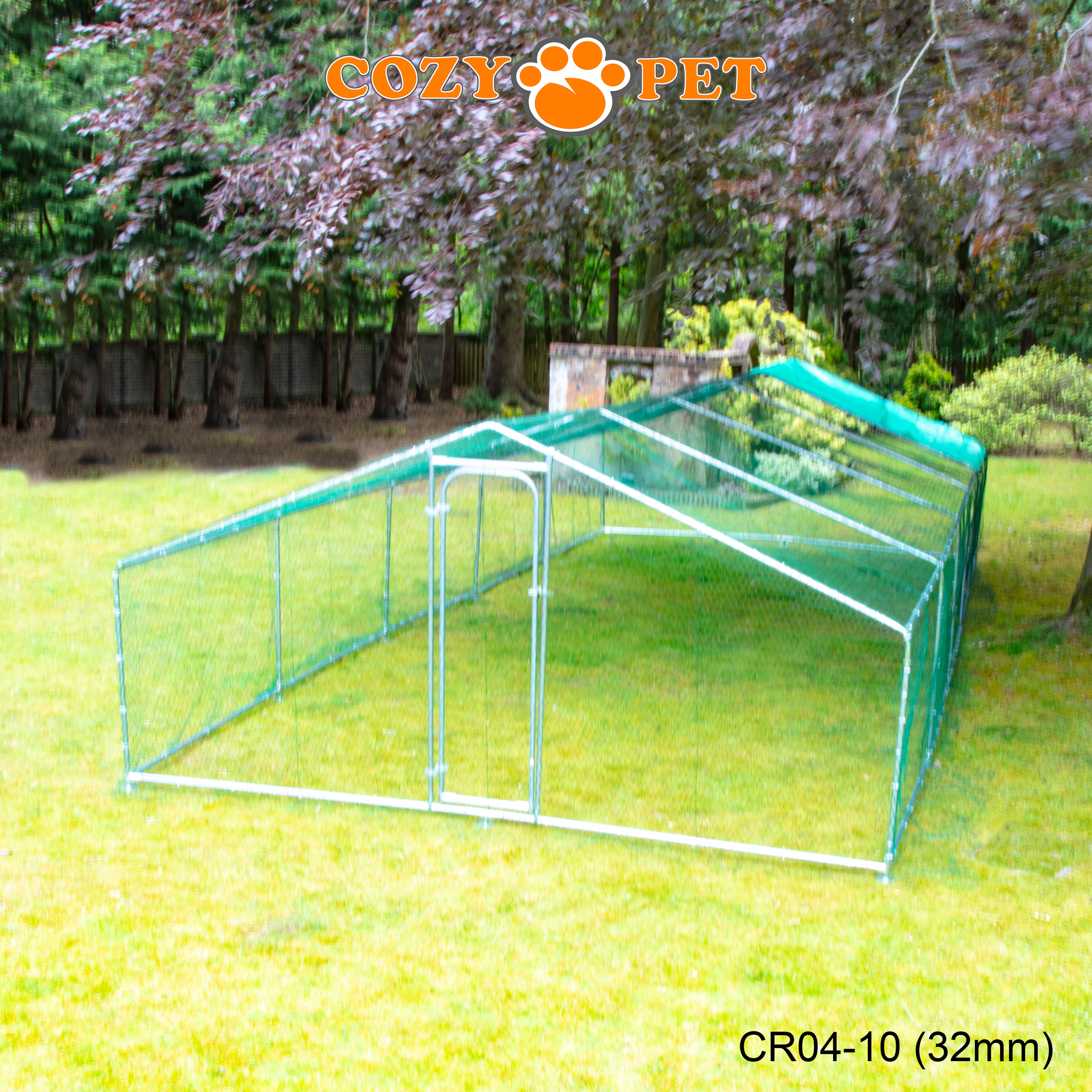 Chicken Run 4m X 10m 32mm Galvanised Steel Frame - CR04-10 (32mm)